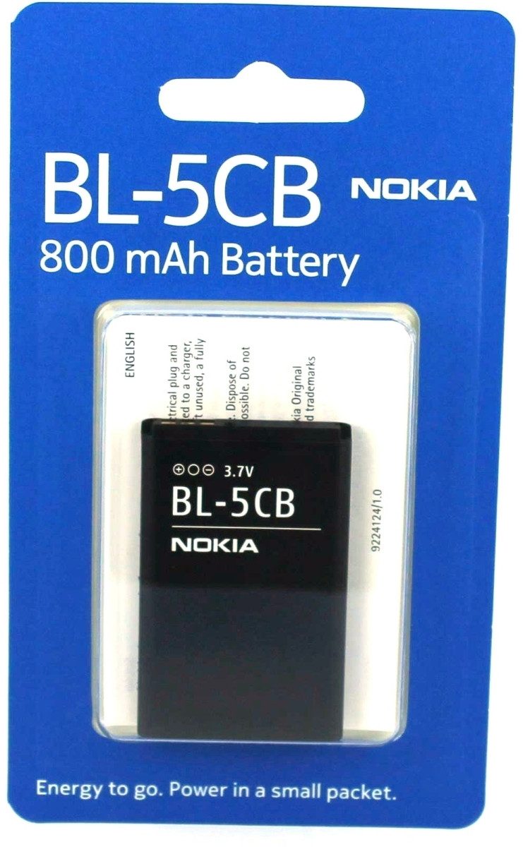 Nokia Akku für Nokia BL-5CB Li-Ion 3,7 Volt 800 mAh schwarz Handy-Akku
