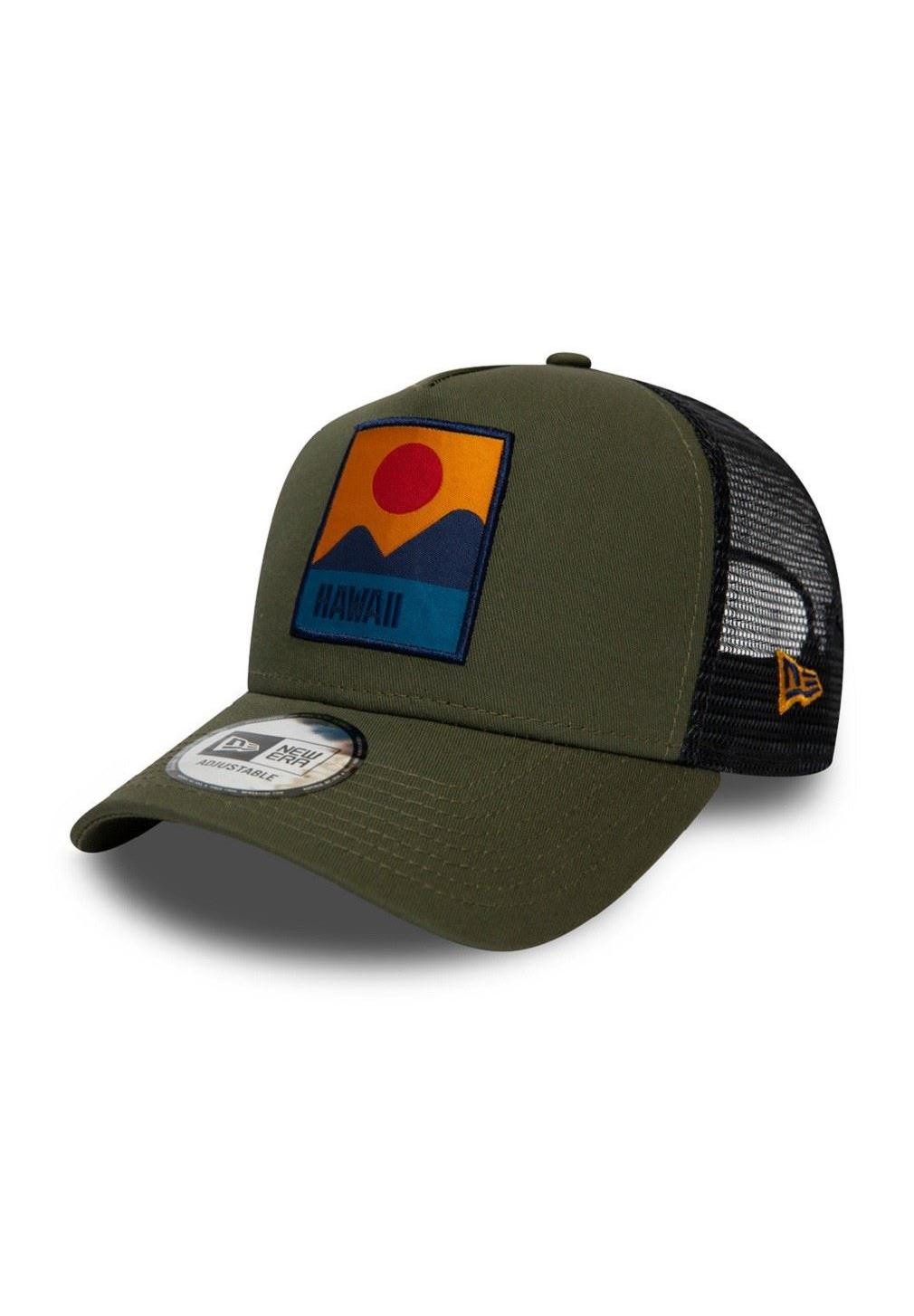 Baseball Cap Hawaii Summer Patch Brown A-Frame Adjustable Trucker Cap New Era