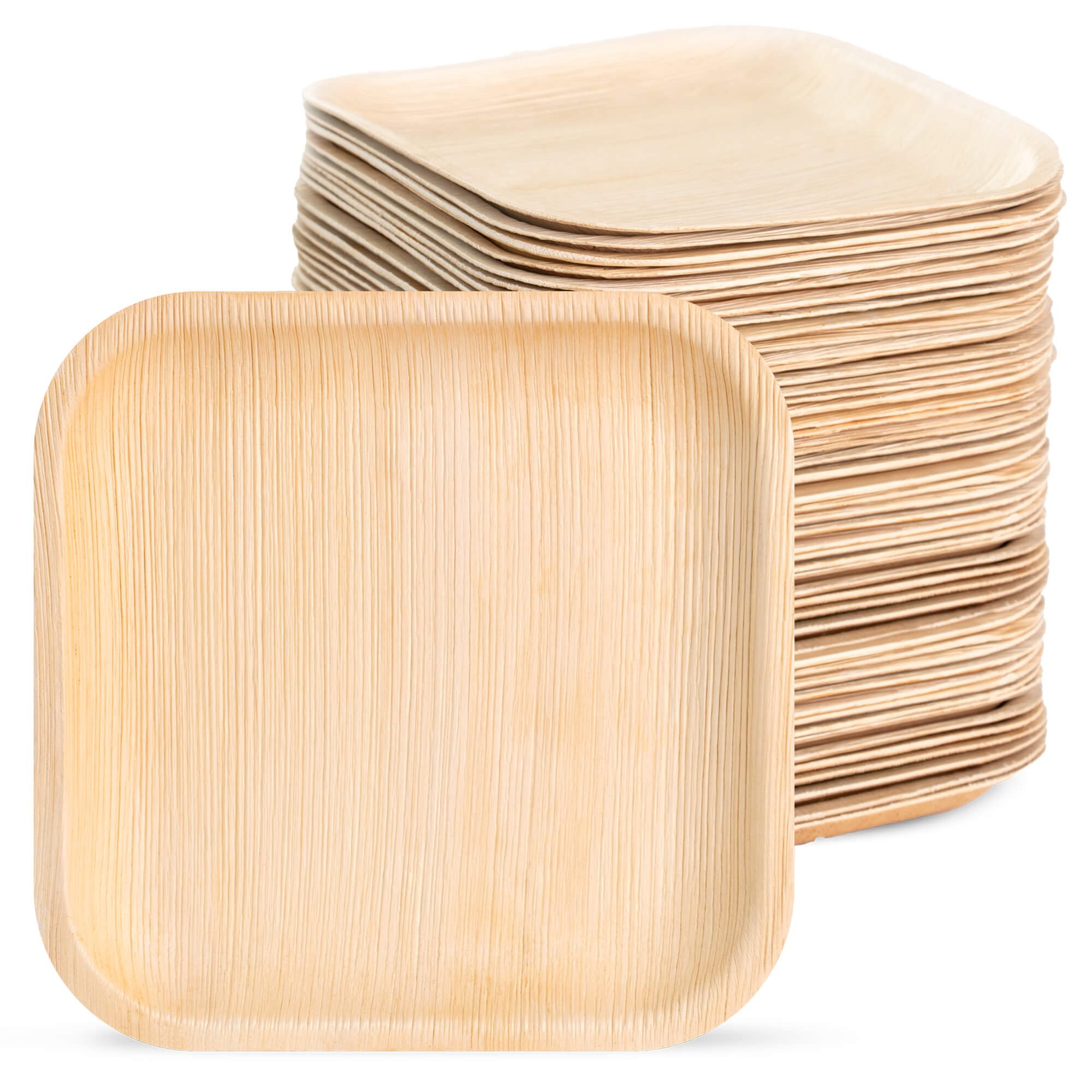 wisefood Einwegteller 25-tlg., Palmblatt-Teller, quadratisch, 18 x 18 cm, (25 St)