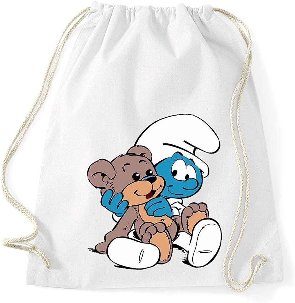 Youth Designz Turnbeutel Baby Schlumpf Baumwoll Tasche Turnbeutel, mit Trendigem Frontdruck