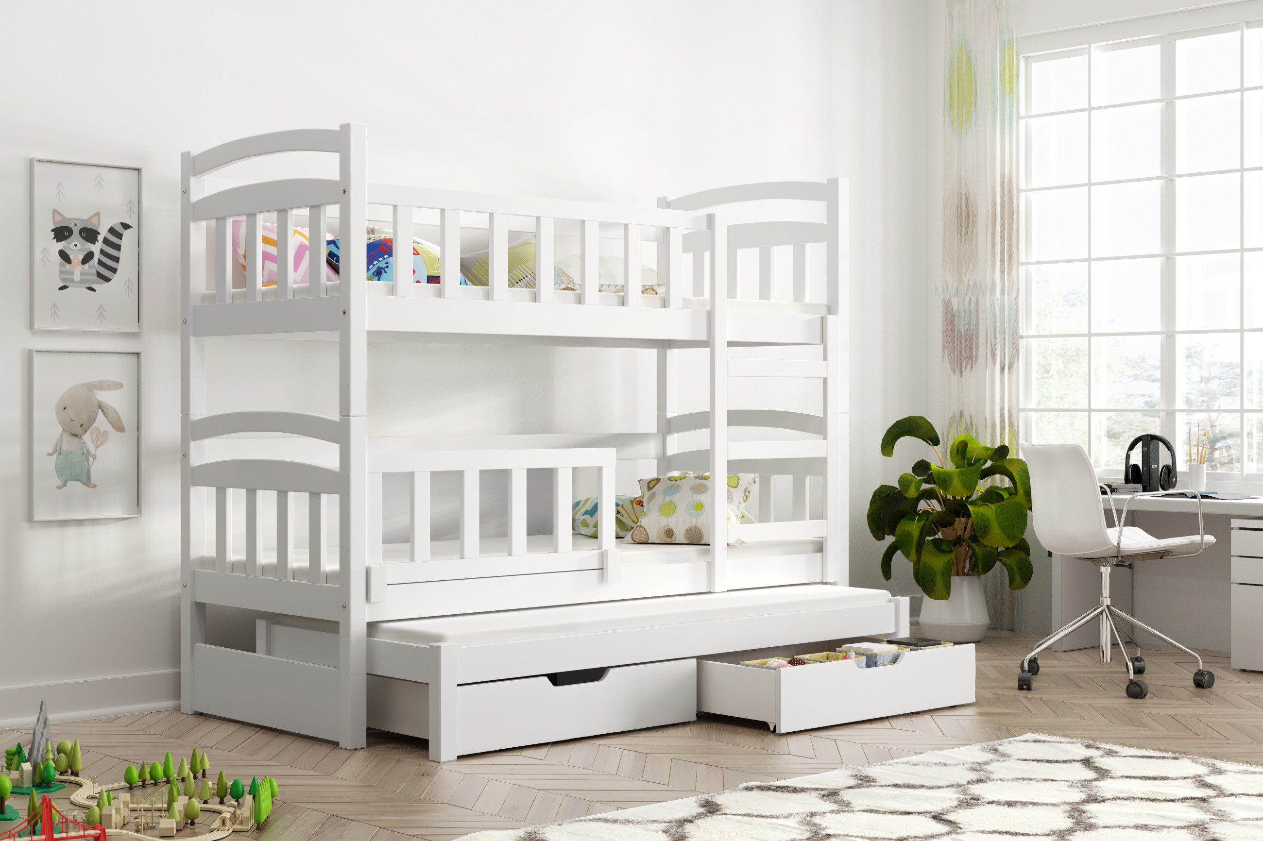 Hochbett Etagenbett Stockbett mit Rausfallschutz - MADE IN EU EXKLUSIV AUF OTTO
