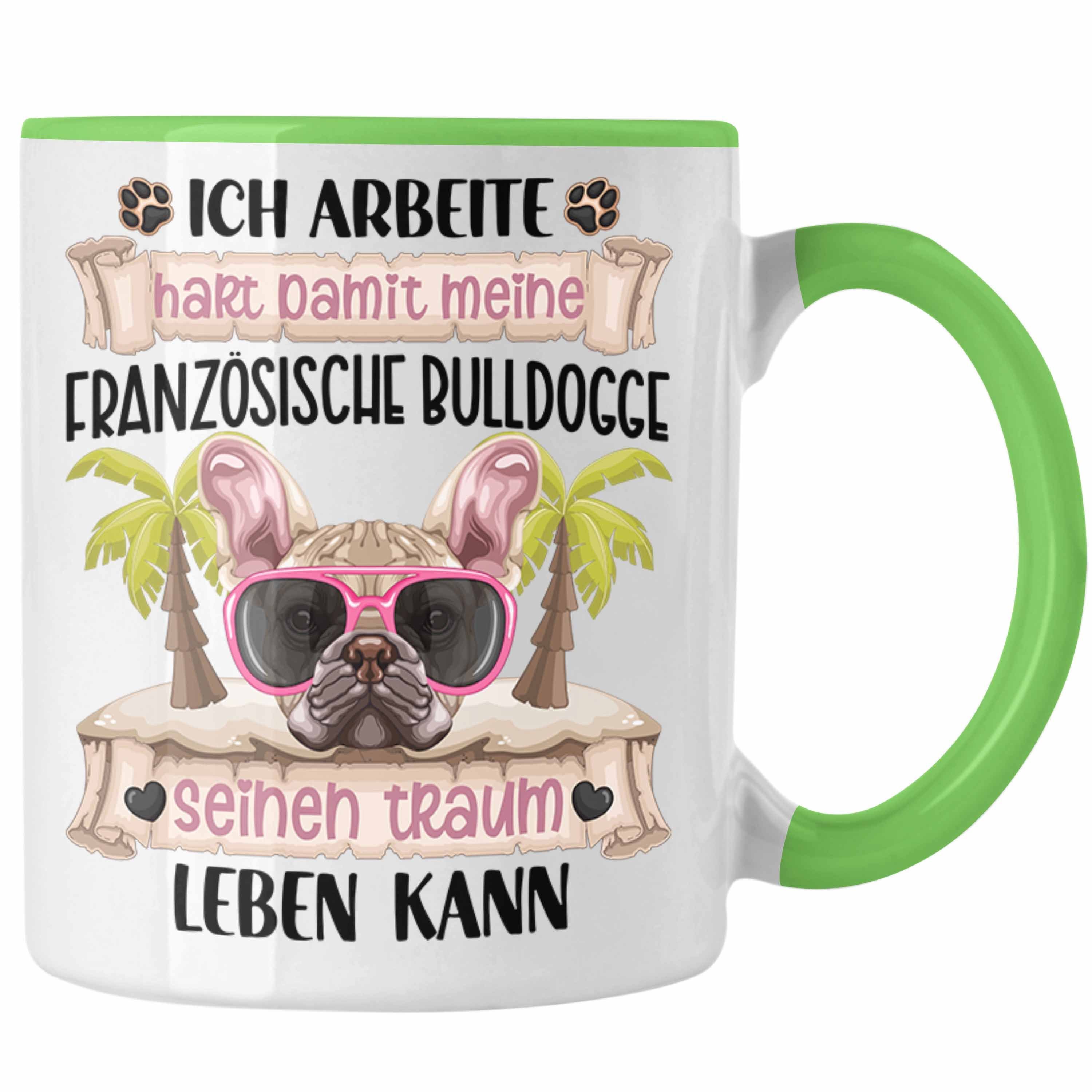 Trendation Tasse Französische Bulldogge Besitzer Geschenk Tasse Lustiger Spruch Französ Grün