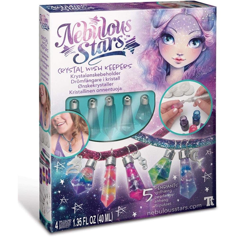 Nebulous Stars Kreativset Wunschhüter, Kristallanhänger, Bastelset, Schmuck zum Basteln, für Halskette oder Schlüsselanhänger, ab 7 Jahre
