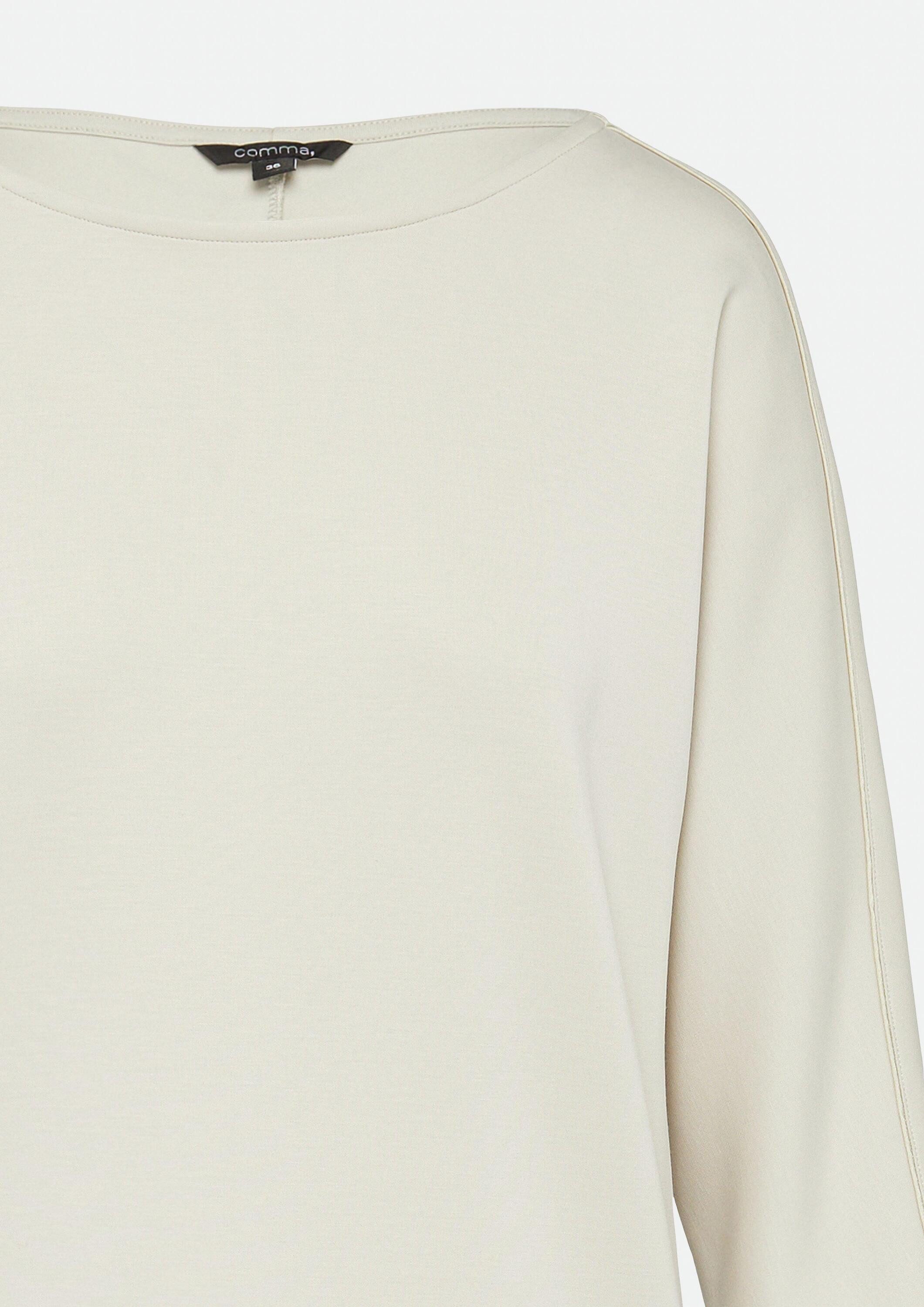 comma Minikleid Kleid Softes Sweat-Kleid mit U-Boot-Ausschnitt und Fledermausärmeln