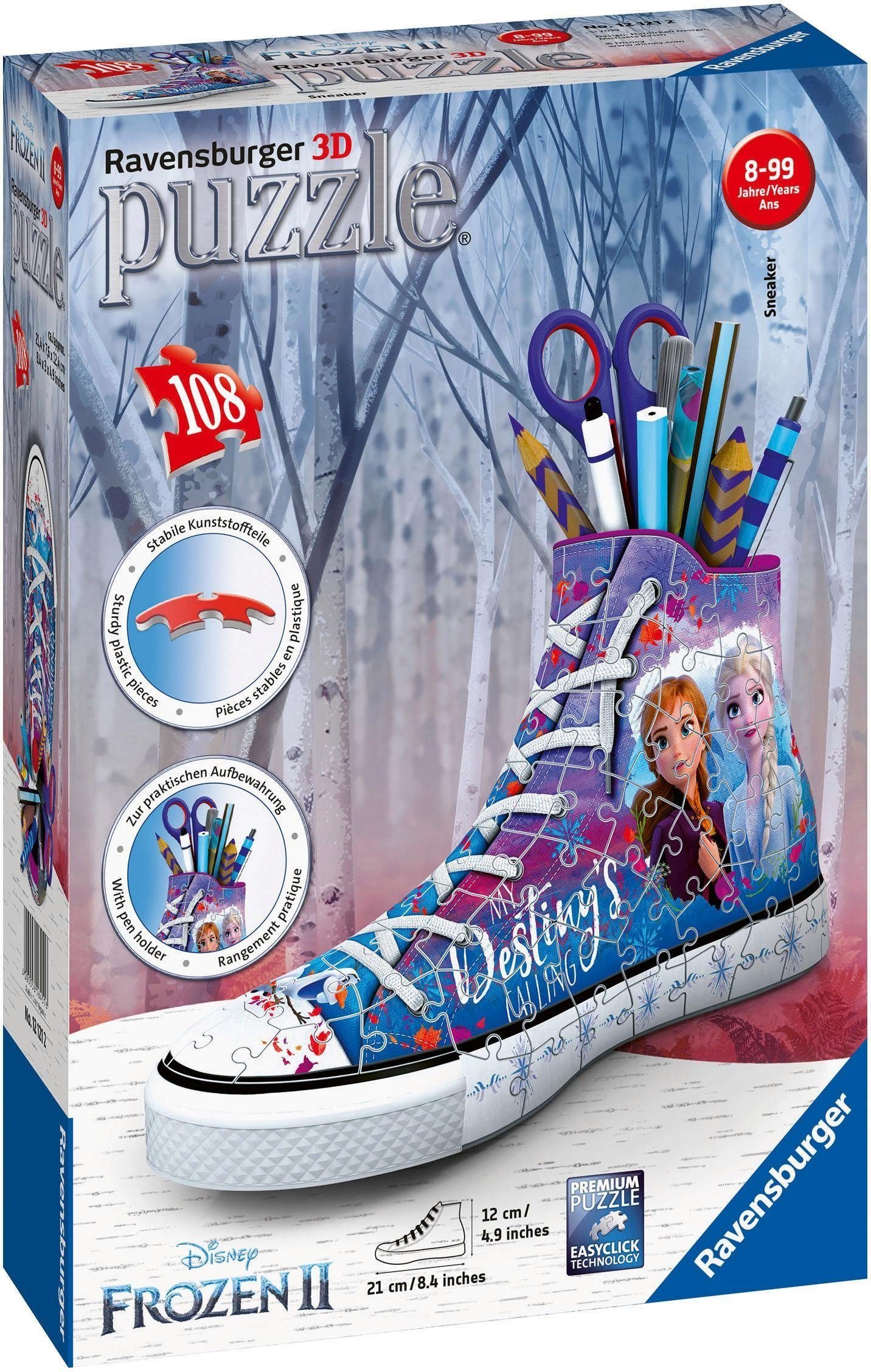 Ravensburger 3D-Puzzle Sneaker, schützt Disney weltweit 108 Europe, Frozen Wald - II, in Made - Puzzleteile, FSC®