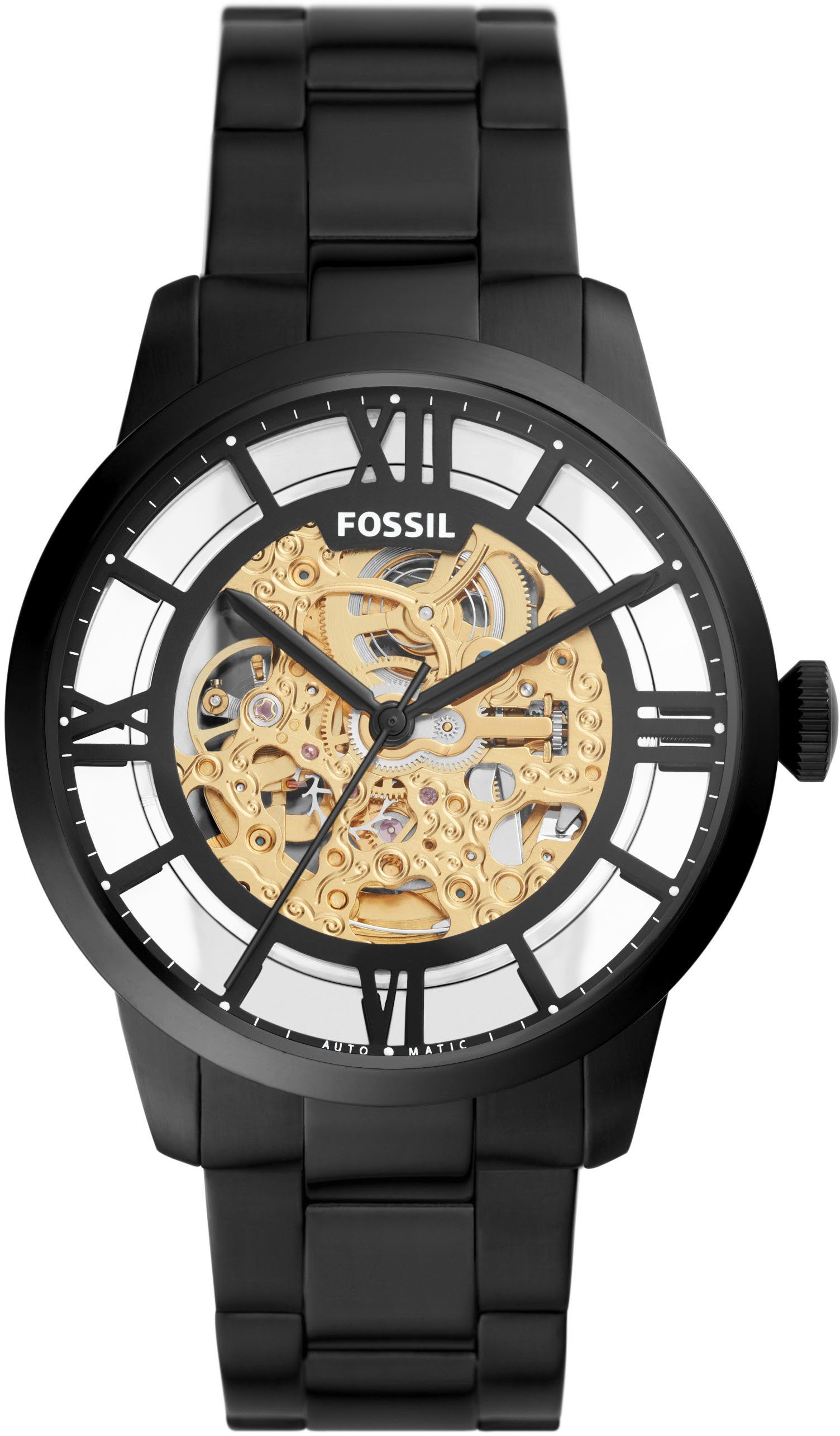 Fossil Automatikuhr TOWNSMAN, ME3197, Armbanduhr, Herrenuhr, mechanische Uhr