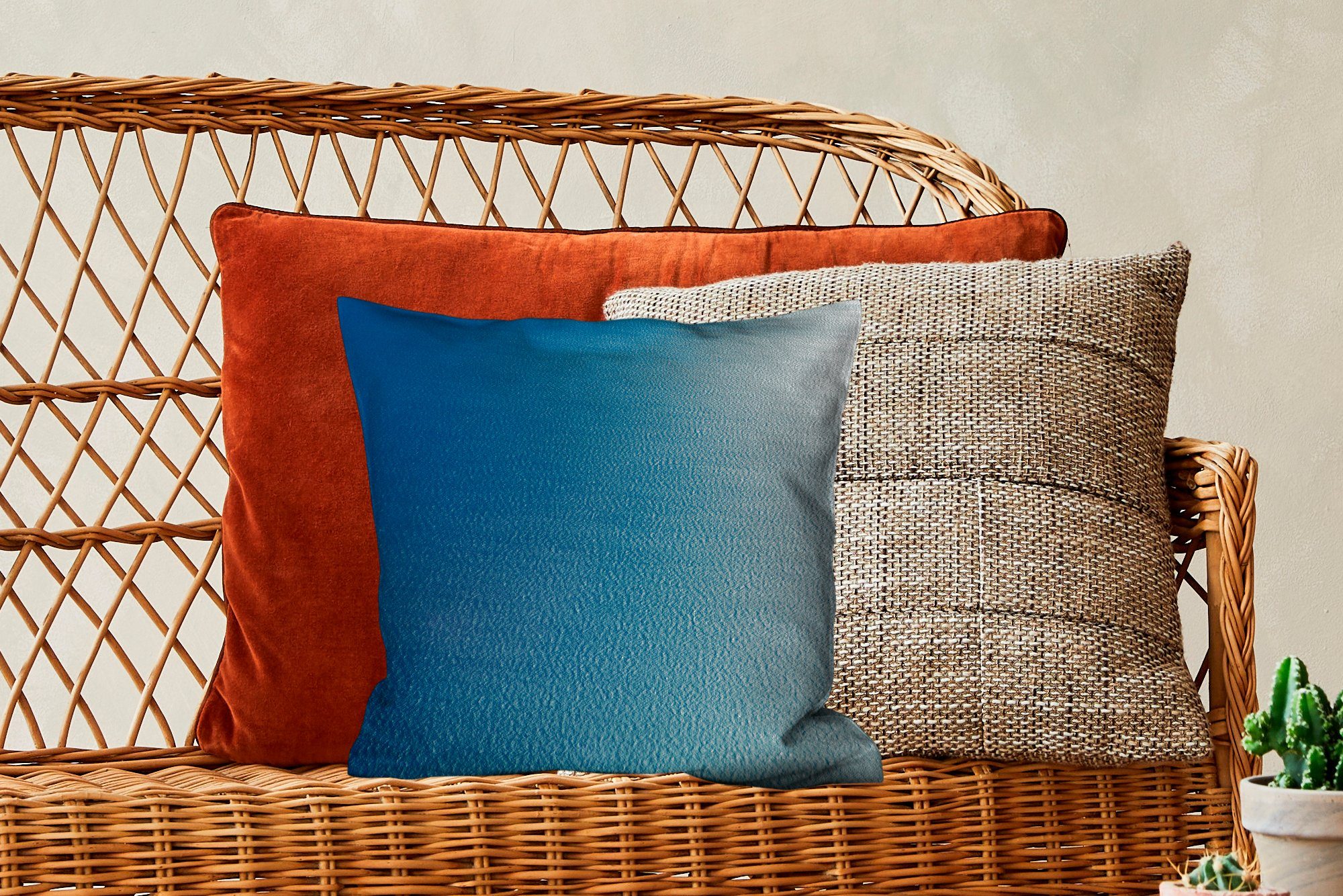 Schlafzimmer, Wohzimmer, Zierkissen für Wellen, Dekokissen - MuchoWow Blau Sofakissen Füllung mit Meer Deko, -