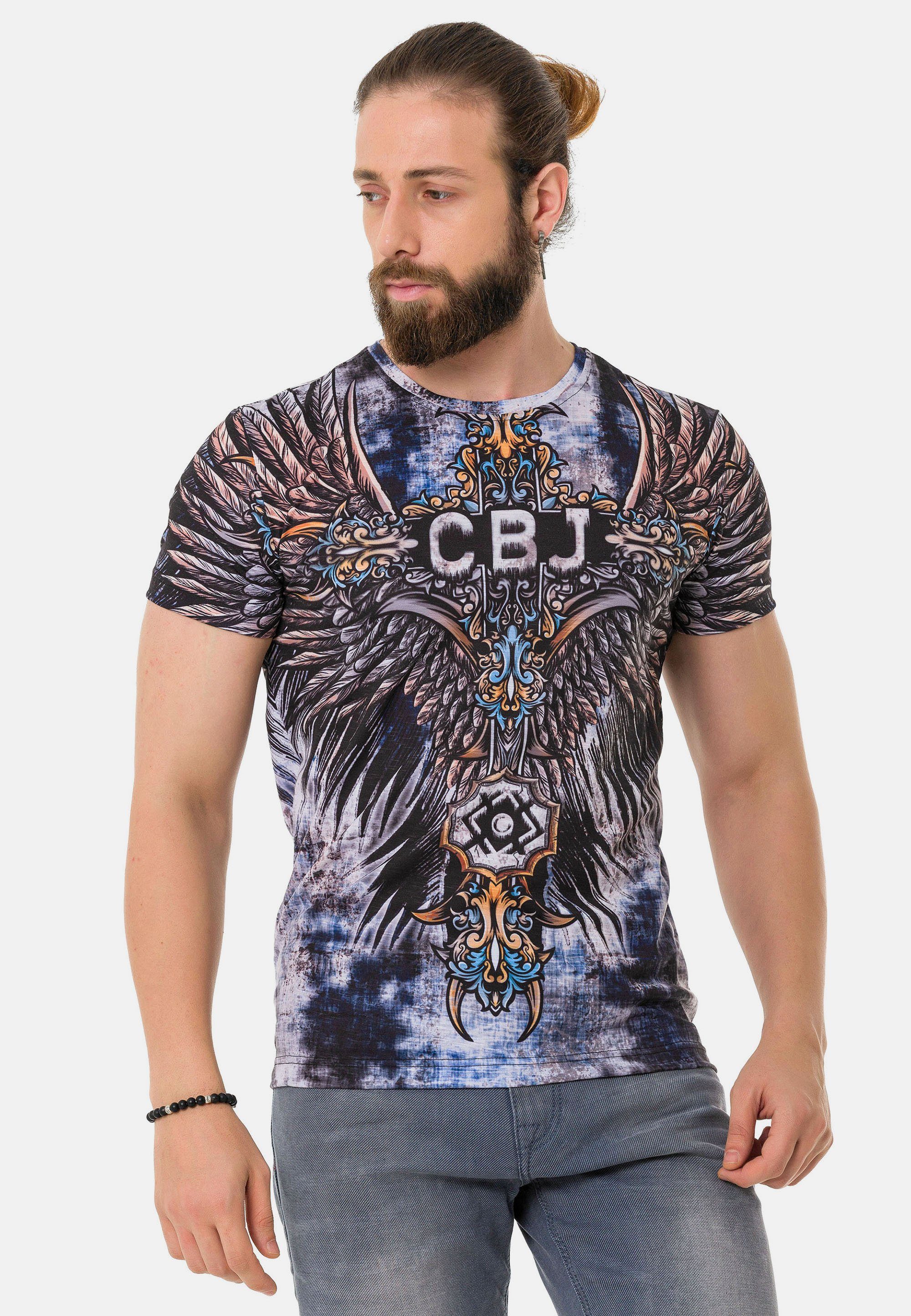 Cipo & Baxx T-Shirt mit Markenprints coolen