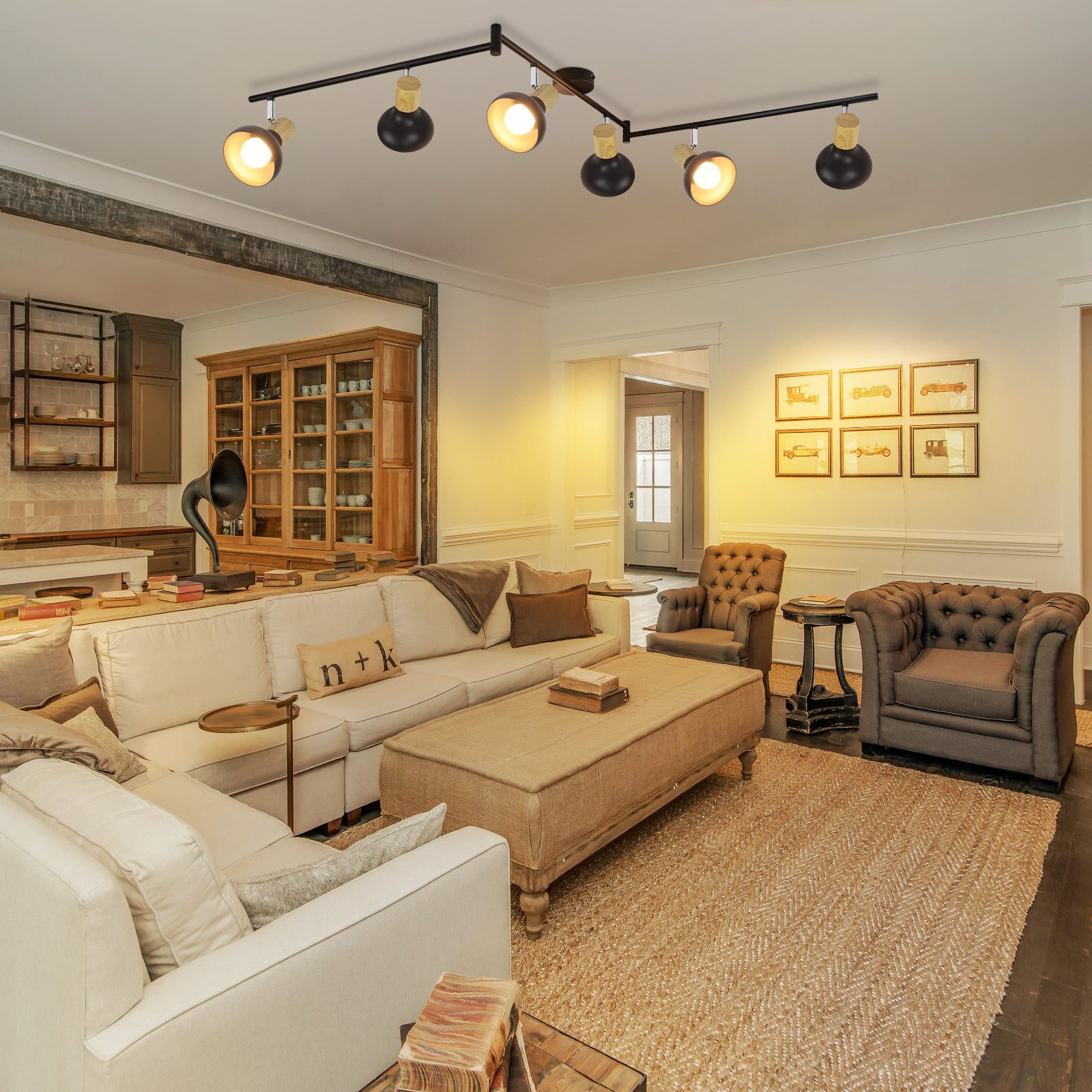 ZMH Deckenstrahler 6 Flammig E14 Deckenleuchte Vintage Metall für Flur Schl günstig online kaufen