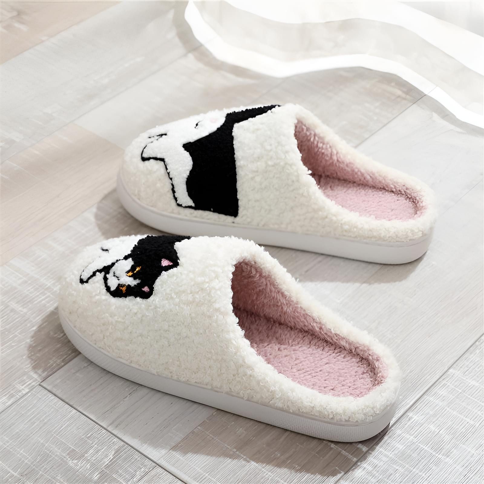 Corimori mit netten Motiven, Gr. 34-44, Antirutsch & bequem Plüsch Hausschuhe (Packung, Geschenk) Katzen Pantoffeln für Kinder und Erwachsene, EU Größe 34-35