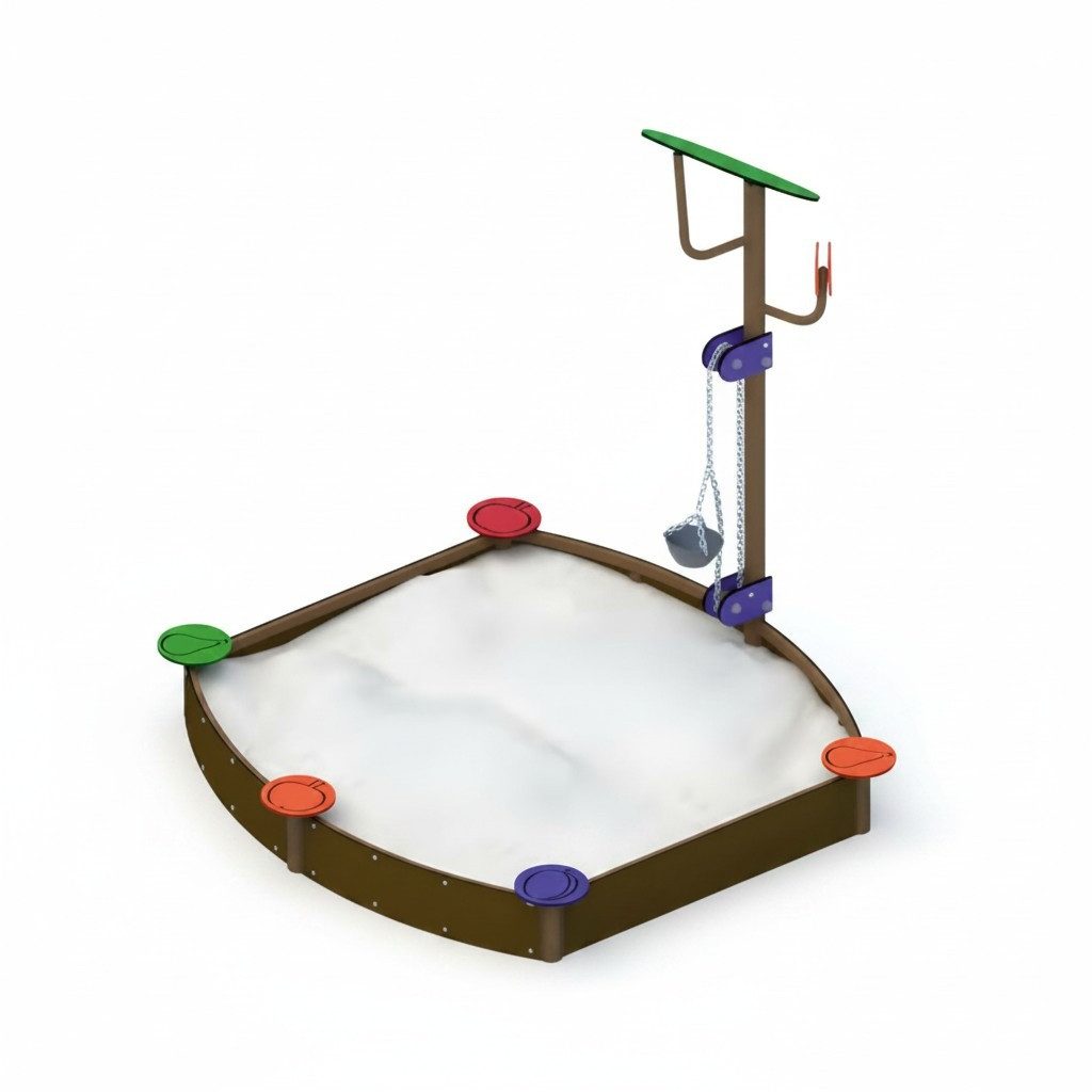 JVmoebel Sandkasten Spielbereich für Kinder aus wetterfestem Holz mit Buddelzone, (Sandkasten), Made in Europa