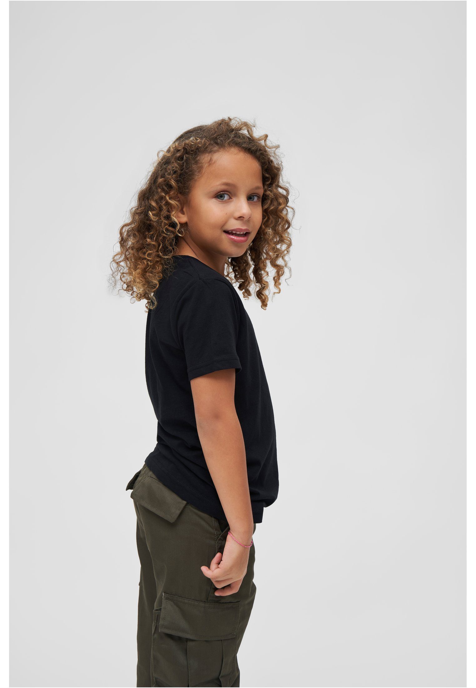 Kinder Kurzarmshirt Brandit (1-tlg) T-Shirt Kids black