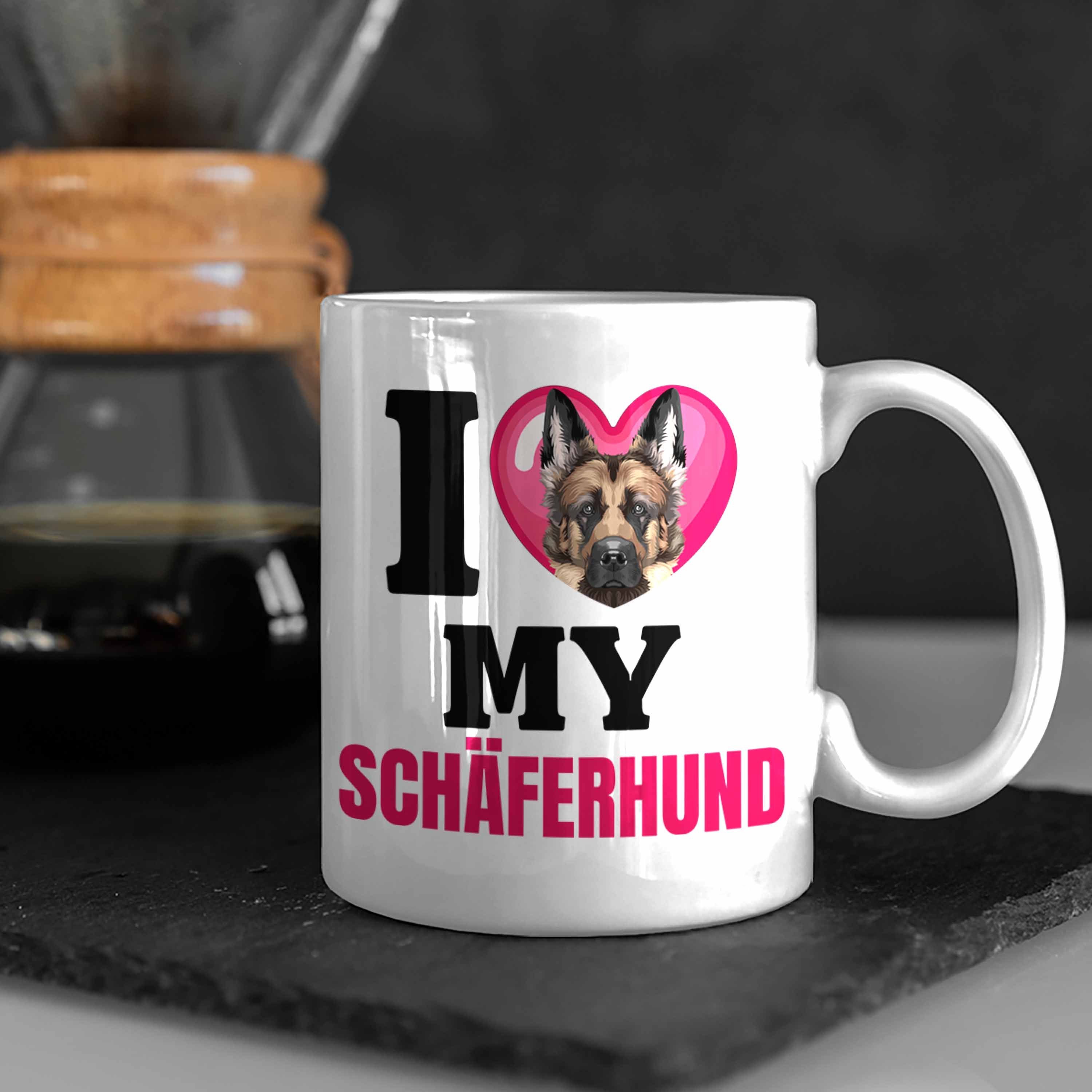 I Geschenk L Trendation Weiss Geschenkidee Schäferhund Spruch Lustiger Tasse Tasse Besitzerin