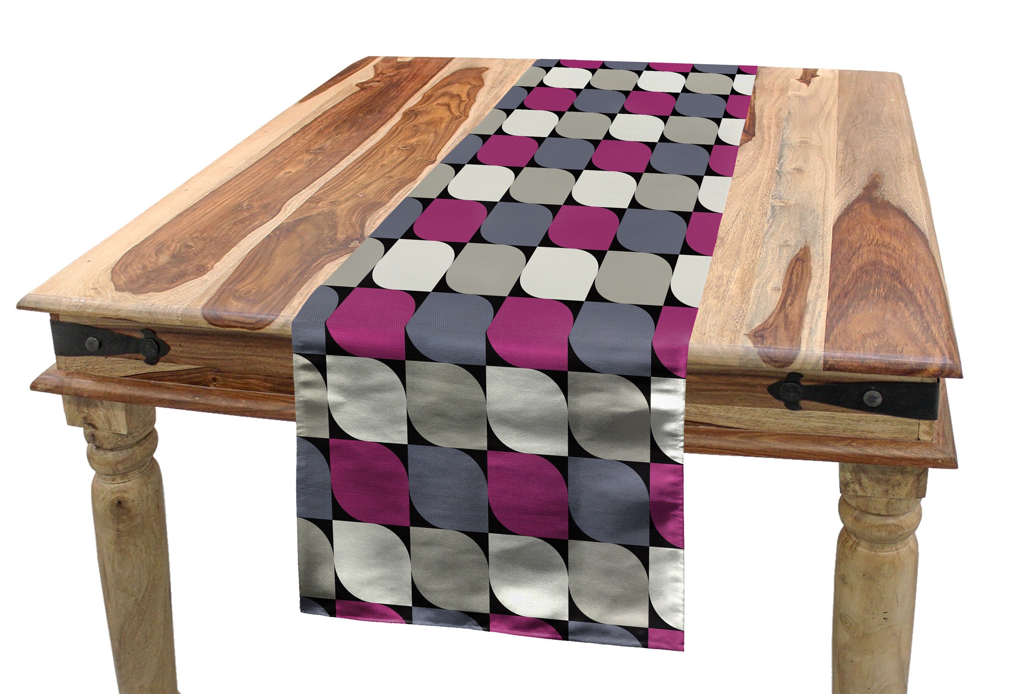 Abakuhaus Tischläufer Esszimmer Küche Rechteckiger Dekorativer Tischläufer, Abstrakt Geometrische Formen in Platz