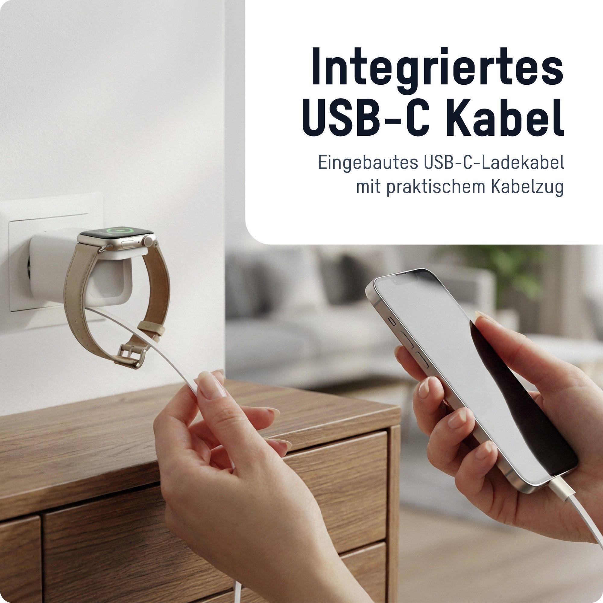 ANSMANN AG USB C Ladegerät 65W inkl. Kabel Apple Watch PD Schnelllader USB-Ladegerät