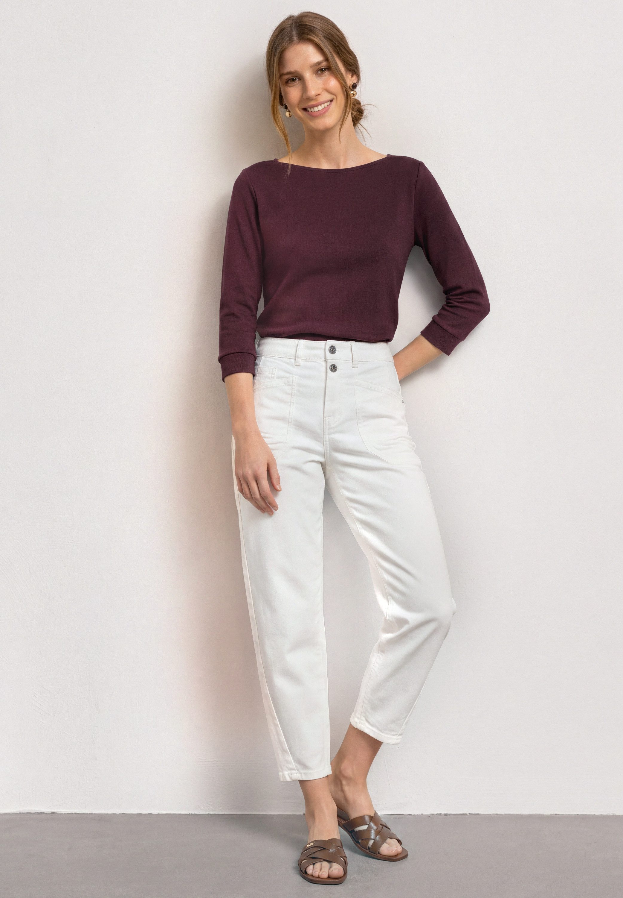 STREET ONE Langarmshirt mit U-Boot-Ausschnitt