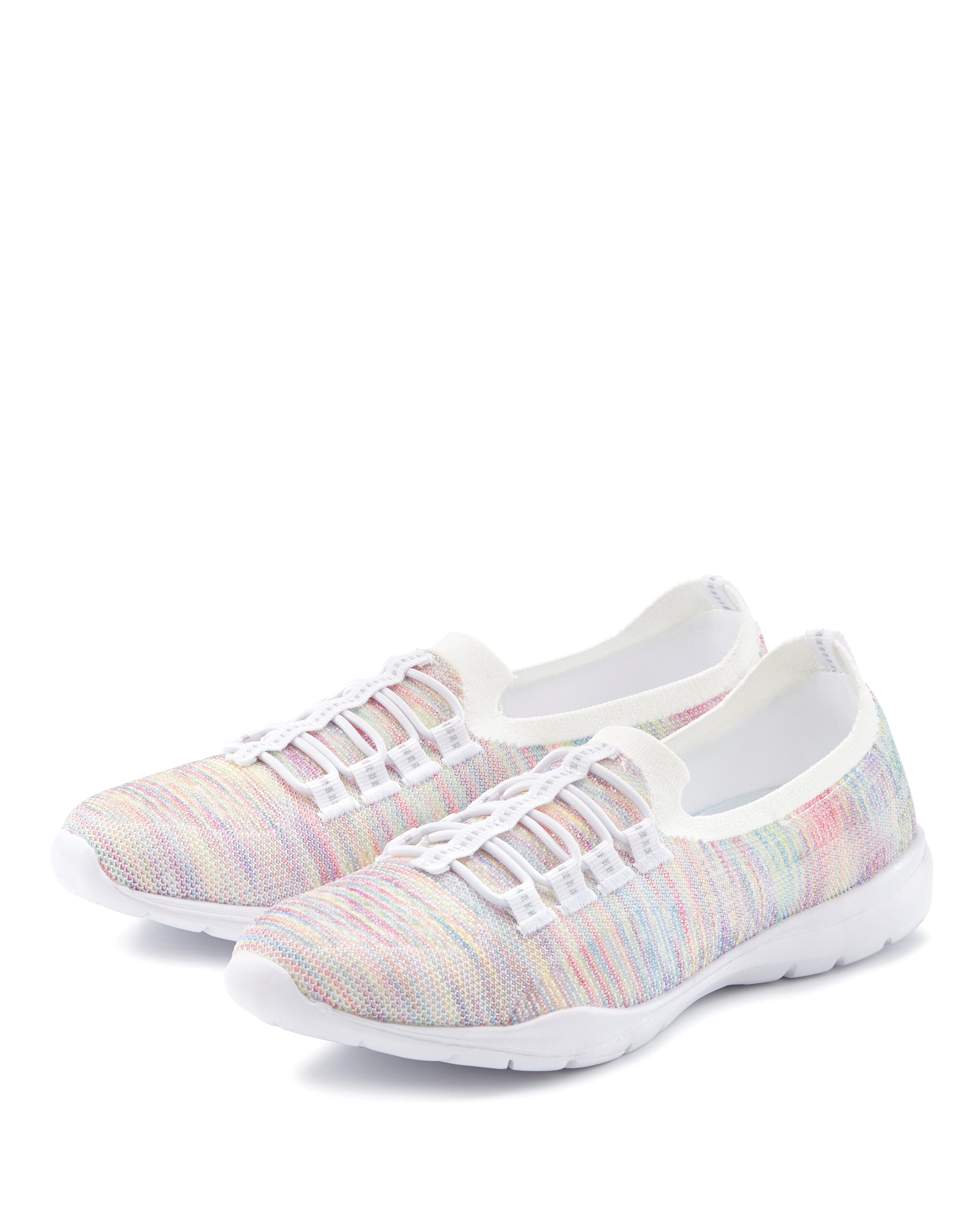 LASCANA Slipper, Halbschuh, leichtes Meshmaterial Sneaker zum Reinschlüpfen mit elastischen Schnürbändern VEGAN