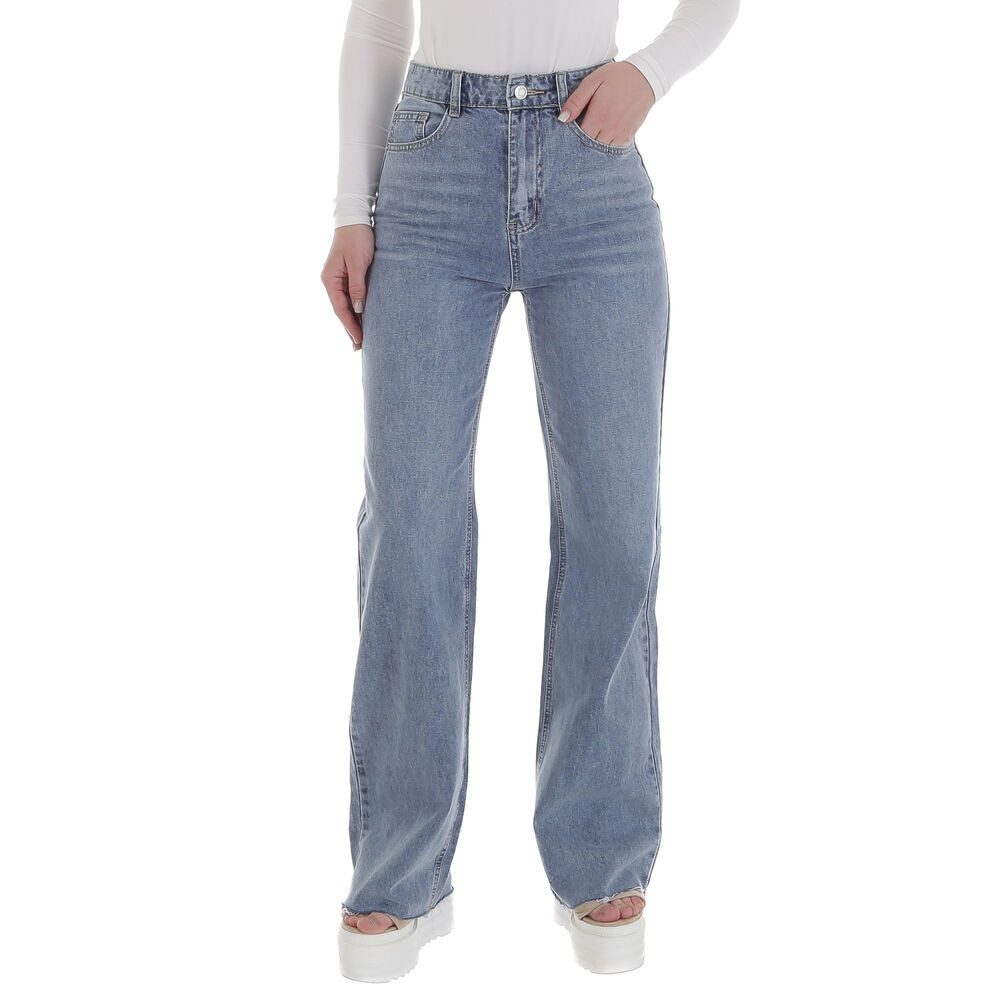 Ital-Design Weite Jeans Hohe Taille Jeans für Damen – Lässiger Schnitt, Tre günstig online kaufen