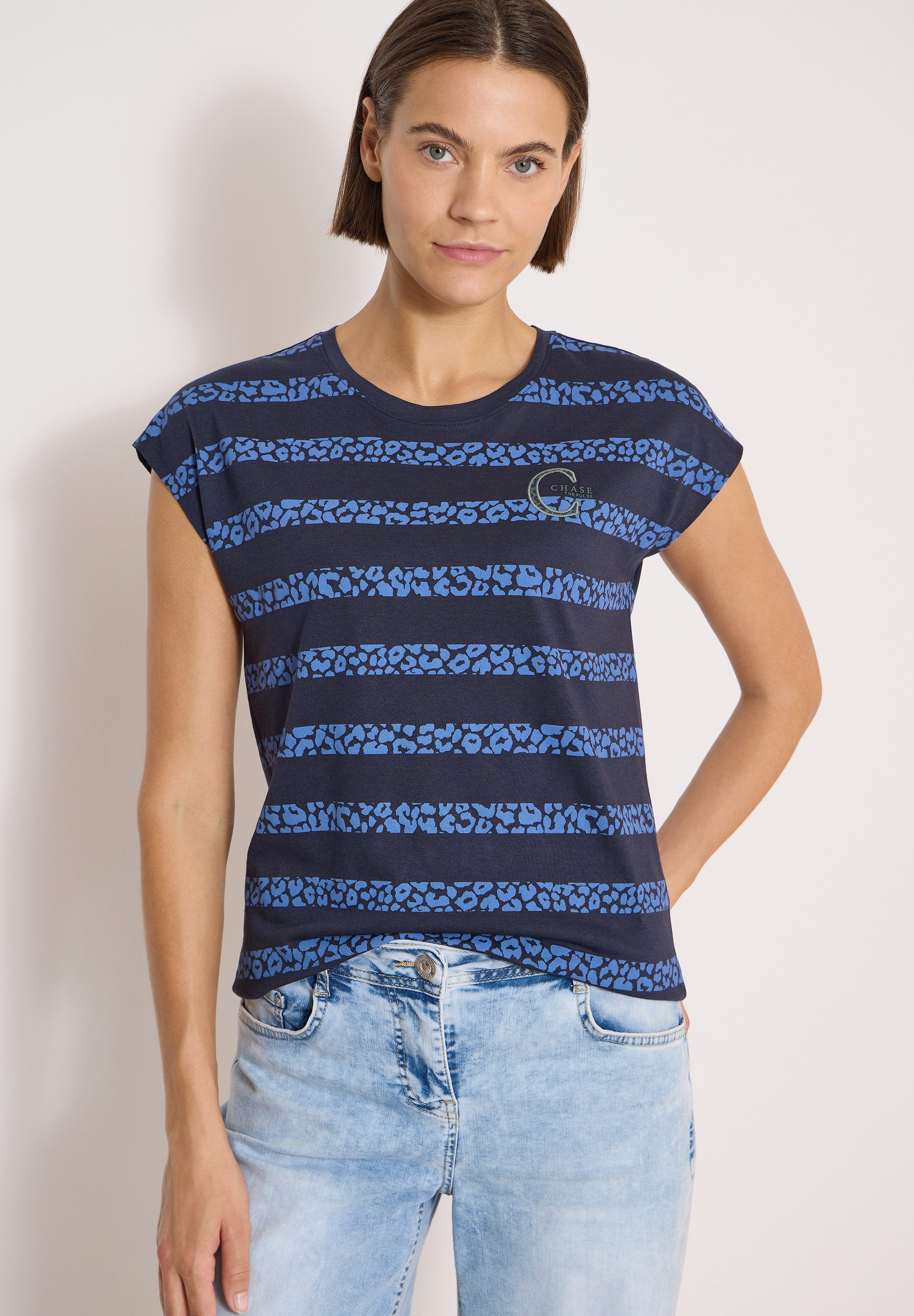 CECIL T-Shirt mit Leo-Streifen