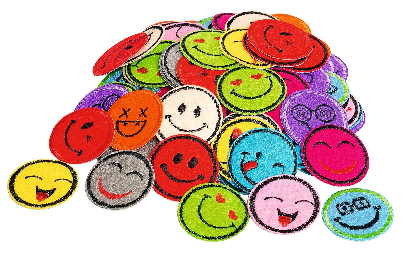 VBS XXL Aufnäher Emoticon, 120 Stück