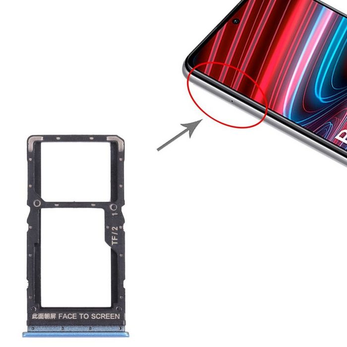 Wigento Dual SIM Karten Halter Adapter Blau für Xiaomi Redmi Note 11 5G Ersatzteil Smartphone-Adapter 0 cm