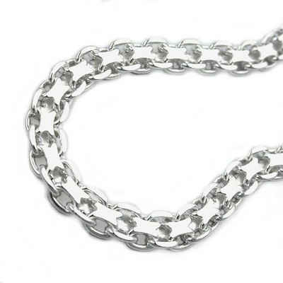 unbespielt Silberkette Halskette 4,6 mm Bismarckkette 925 Silber Länge 50 cm, Silberschmuck für Damen und Herren