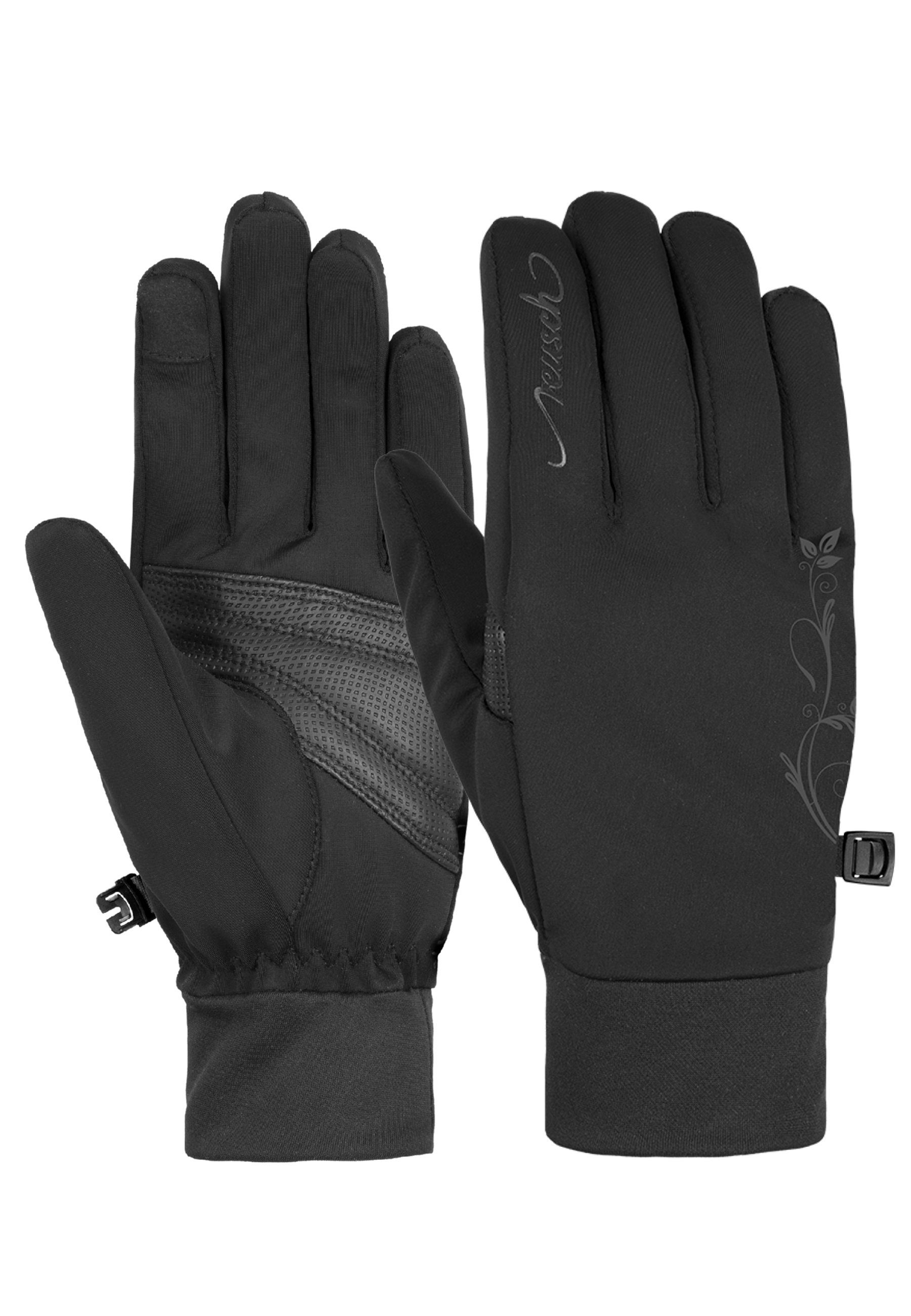 Reusch Skihandschuhe Saskia Touch-tec mit verspielten Design-Elementen schwarz-schwarz | Handschuhe