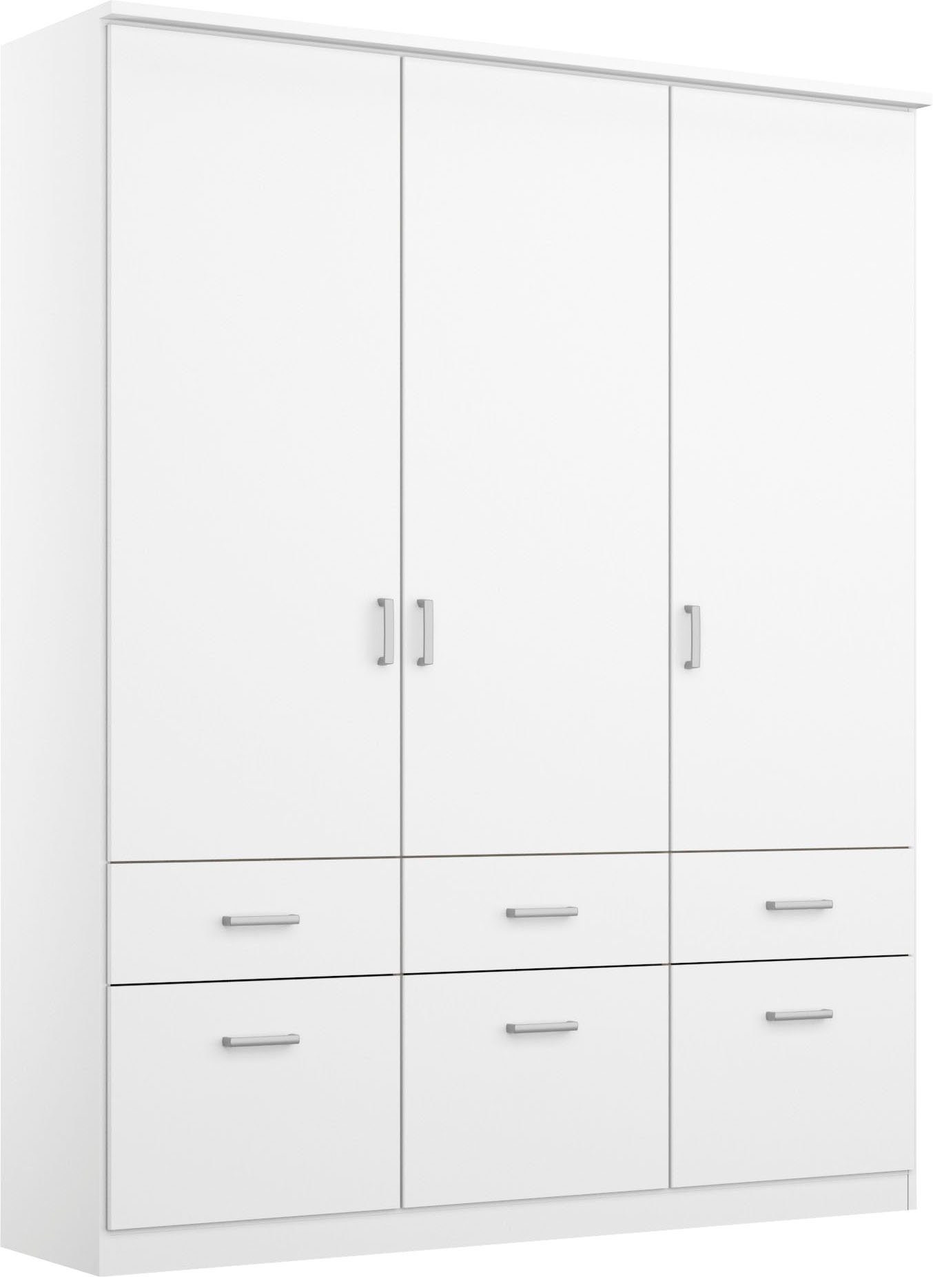 rauch Kleiderschrank Kleiderschrank Schrank Garderobe deckenhoher Schrank BREMEN (optional mit Spiegel, Breiten: 91/136/181 cm, Höhe: 199 cm) in vielen Farbvariationen, inkl. Kranzblende MADE IN GERMANY