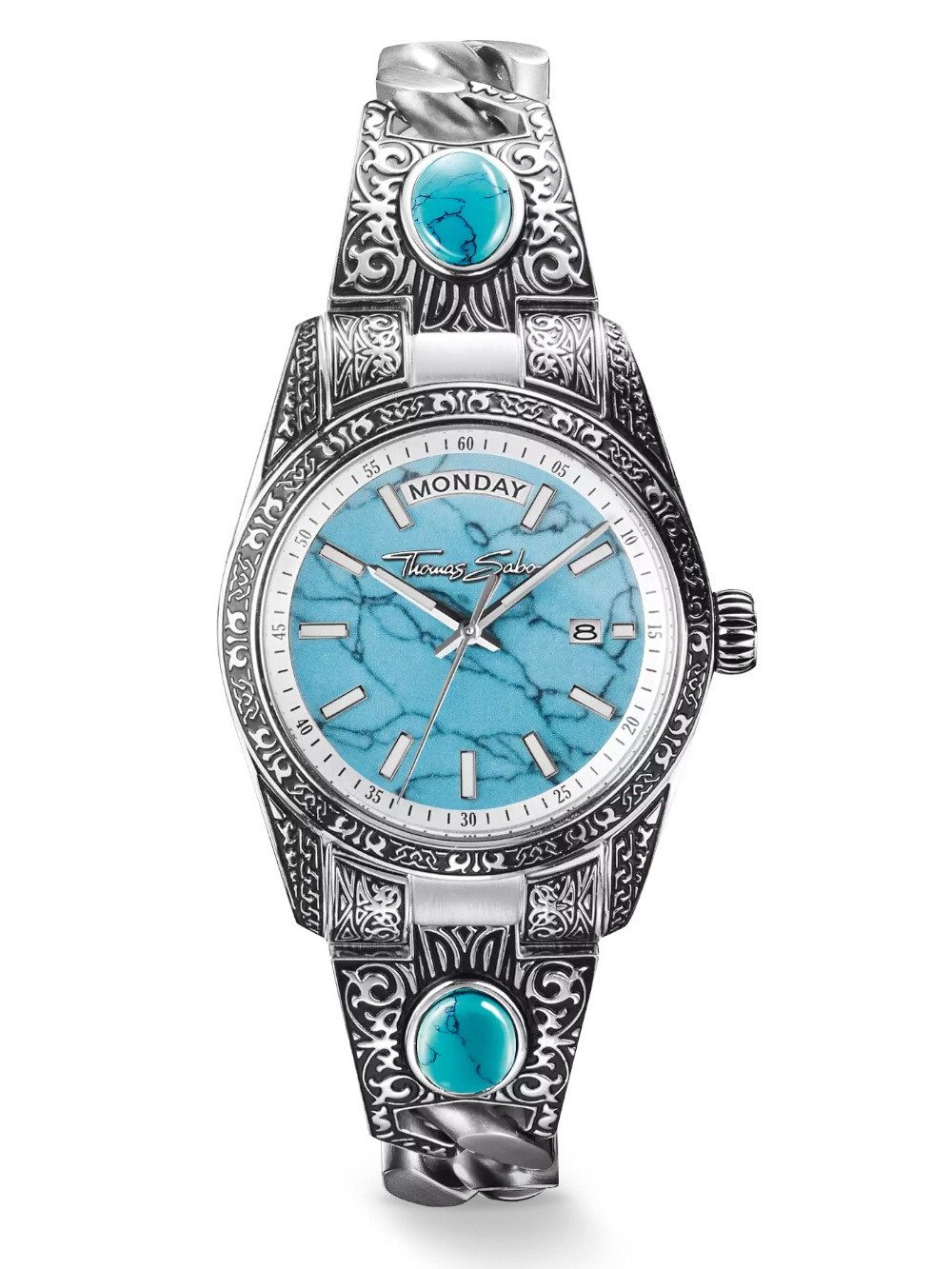 THOMAS SABO Quarzuhr Thomas Sabo WA0455 Damenuhr Western Ornamente 36mm 5ATM Thomas Sabo WA0455 Damenuhr Western Ornamente 36mm 5ATM