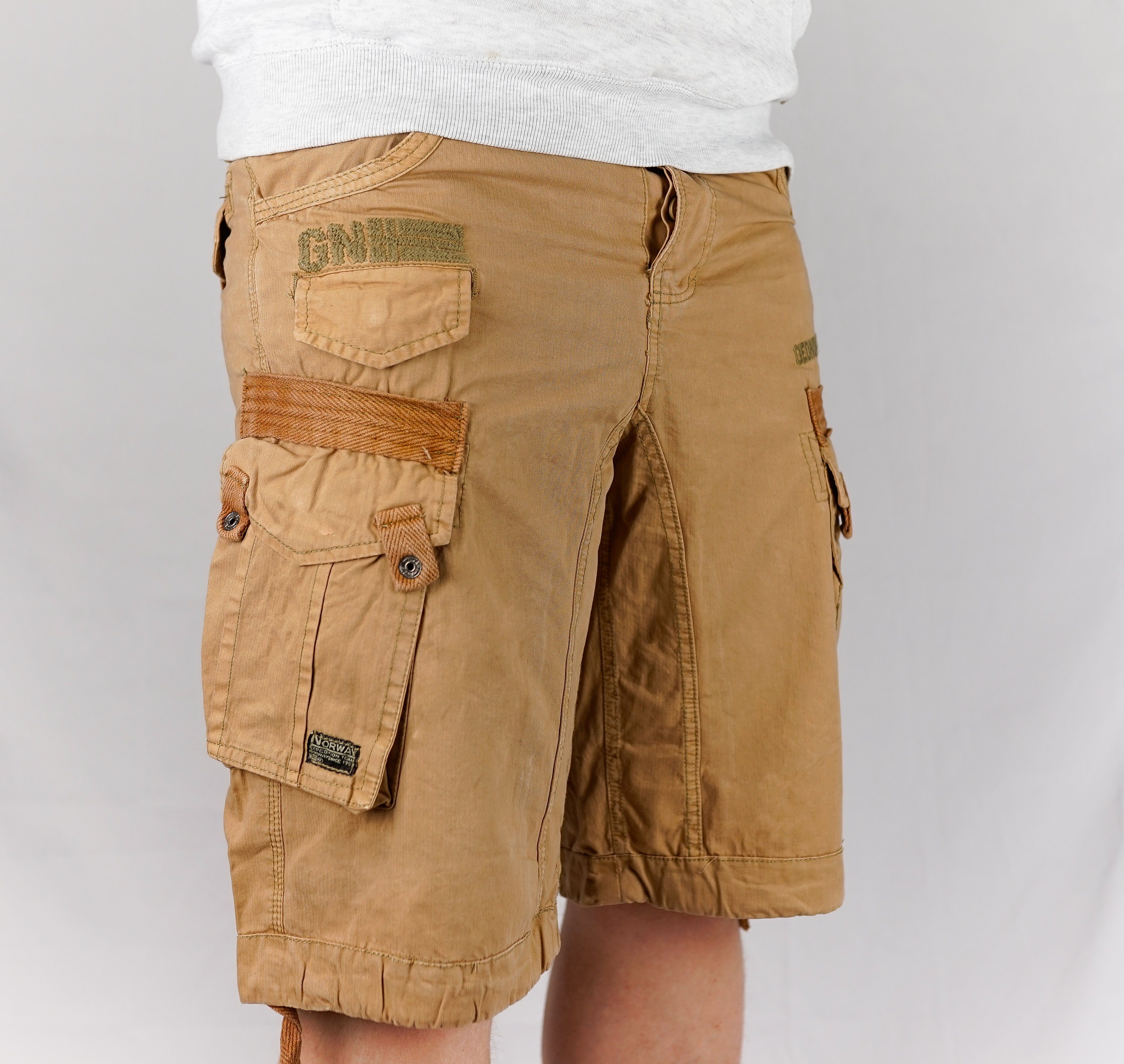 Geographical Norway Cargoshorts Herren kurze Hose Brpanoramique Beige (Packung, 1-tlg) Mit Grütel