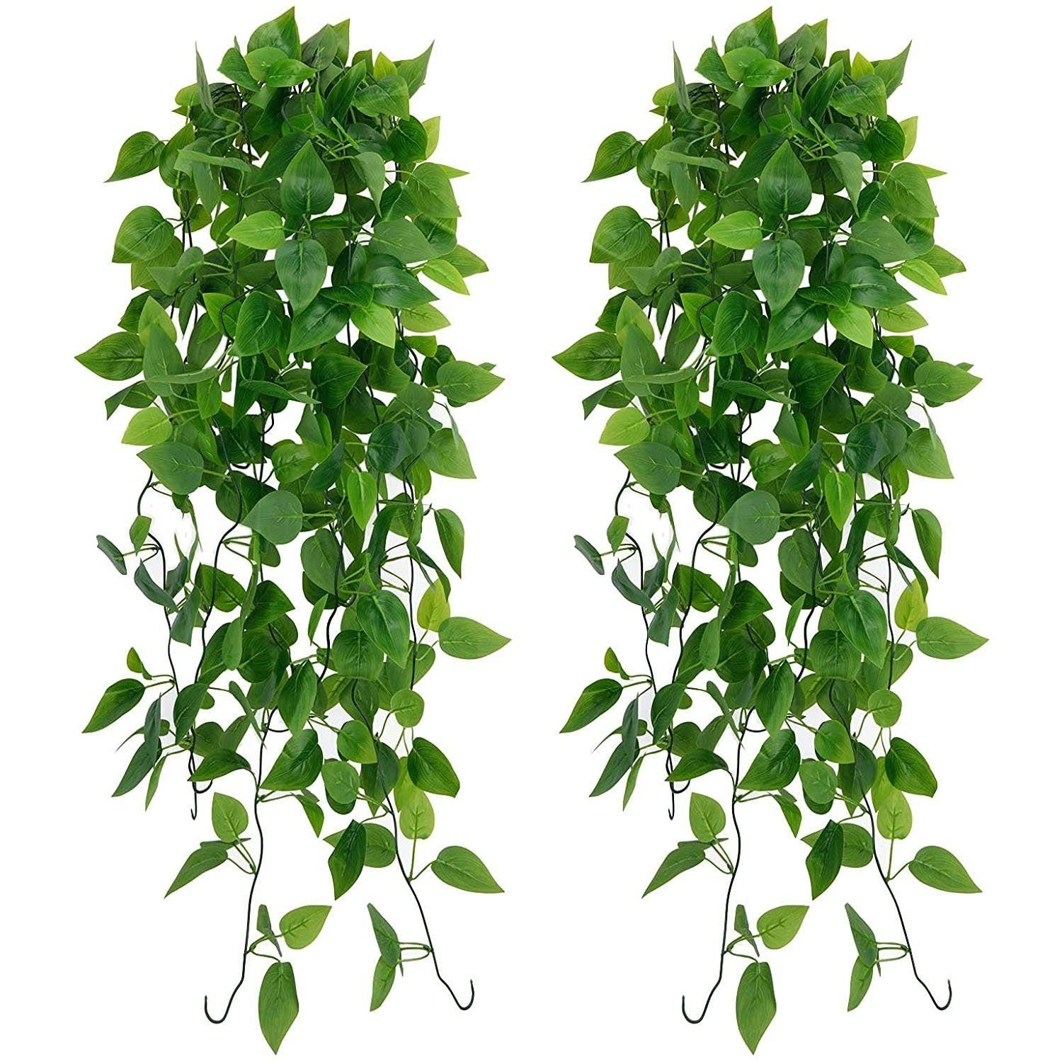 Girlanden, Gefälschte Kunstpflanze 2 Künstliche AUKUU, Hängende, Hängepflanze, Stück Ivy 2 Kunstpflanze