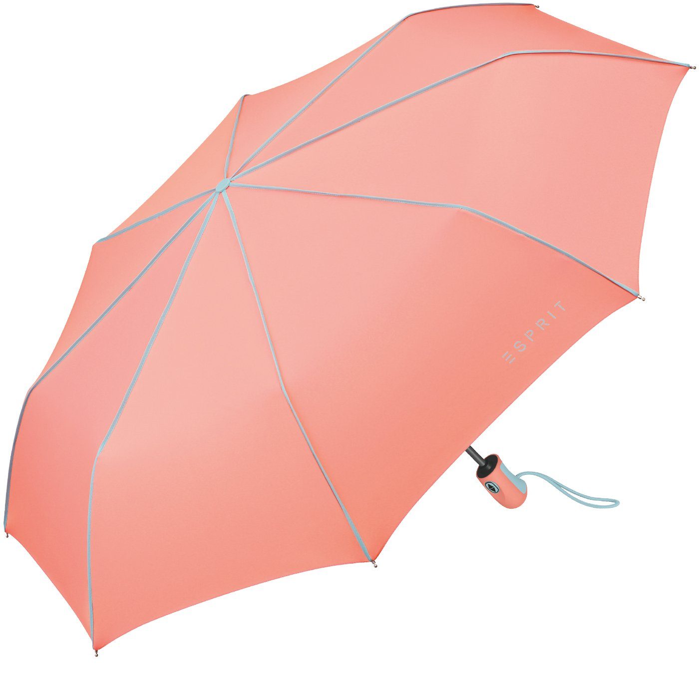 Damen kräftiger, Taschenregenschirm sommerlicher Schirm für Auf-Zu Automatik, Esprit in mit Coral-Farbe schöner