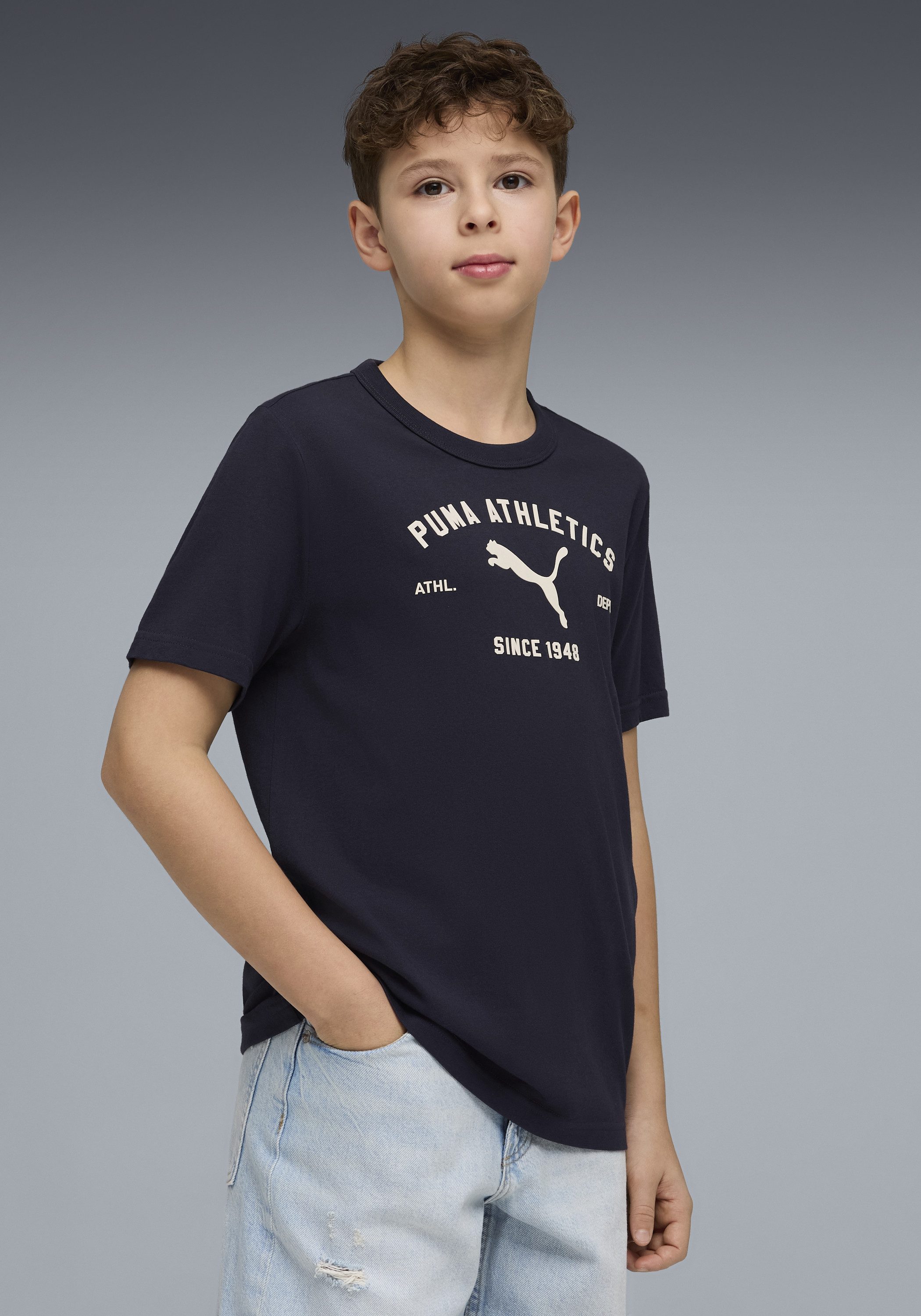 PUMA T-Shirt CLASS GRAPHIC TEE B Regular Fit, Kurzarm, Rundhalsausschnitt, für Jugendliche