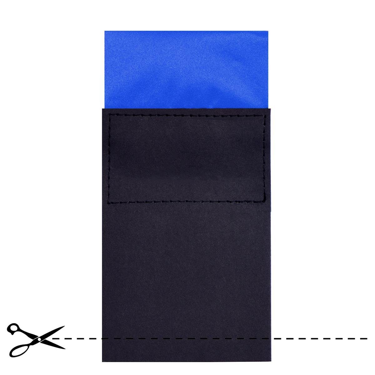 DonDon Einstecktuch DonDon Herren mit Einstecktuch 1-St), blau Seidenlook am eckig Karton verstärkt, größenverstellb, vorgefaltet, vorgefaltet Karton (Packung