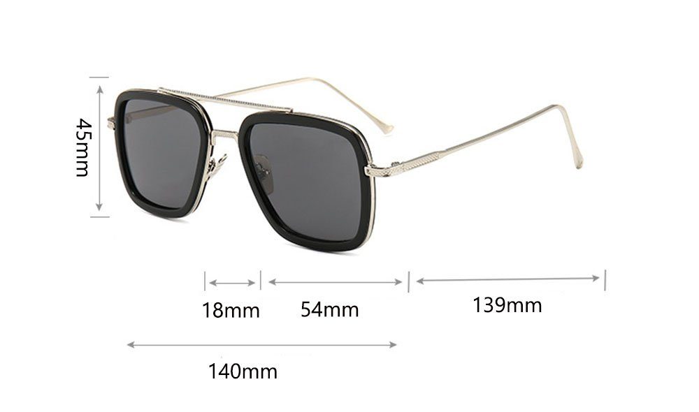 Damen Brillen Housruse Sonnenbrille Sonnenbrillen für Damen Herren Retro Rechteckige Brillengläser, quadratische transparente So