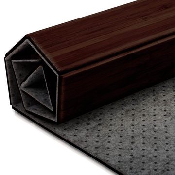 Floordirekt Bodenschutzmatte Bambus für Hartböden, Dunkelbraun