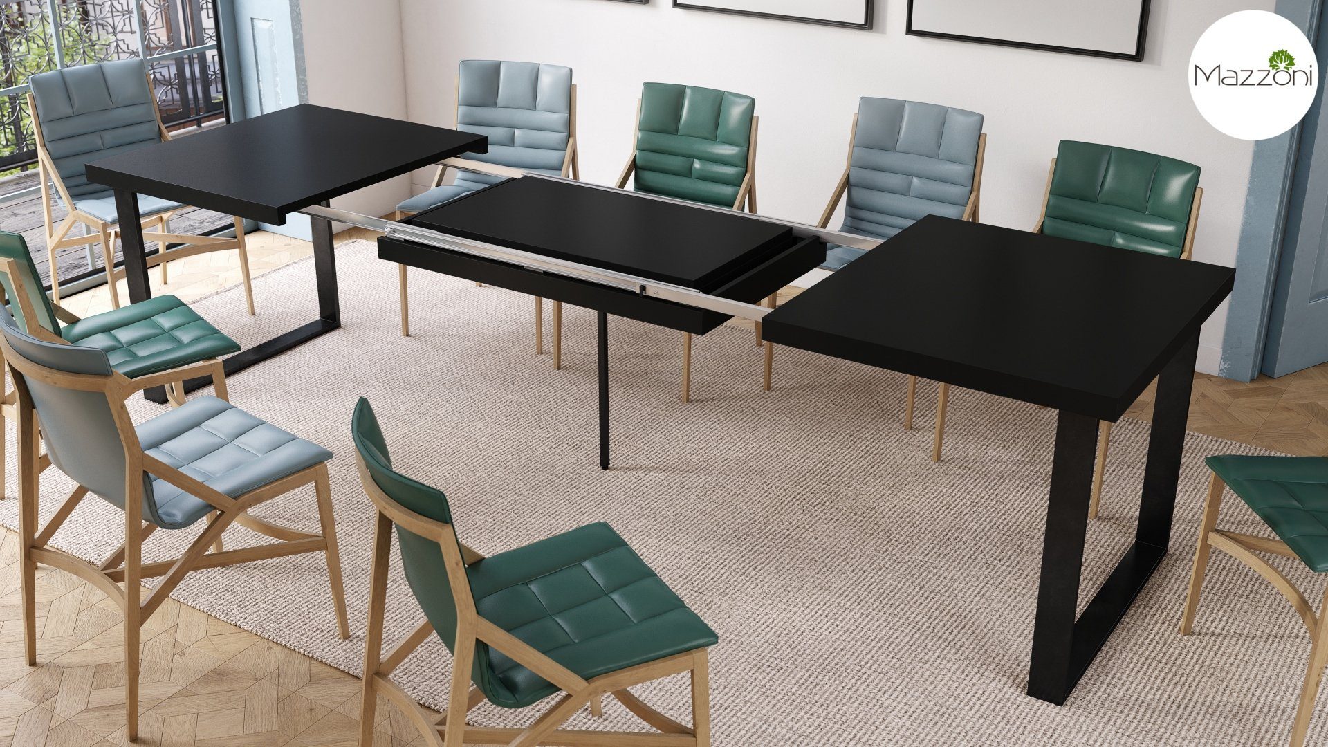 160 ausziehbar Tisch Avella bis Design Mazzoni cm Esstisch Schwarz 310 Esstisch matt