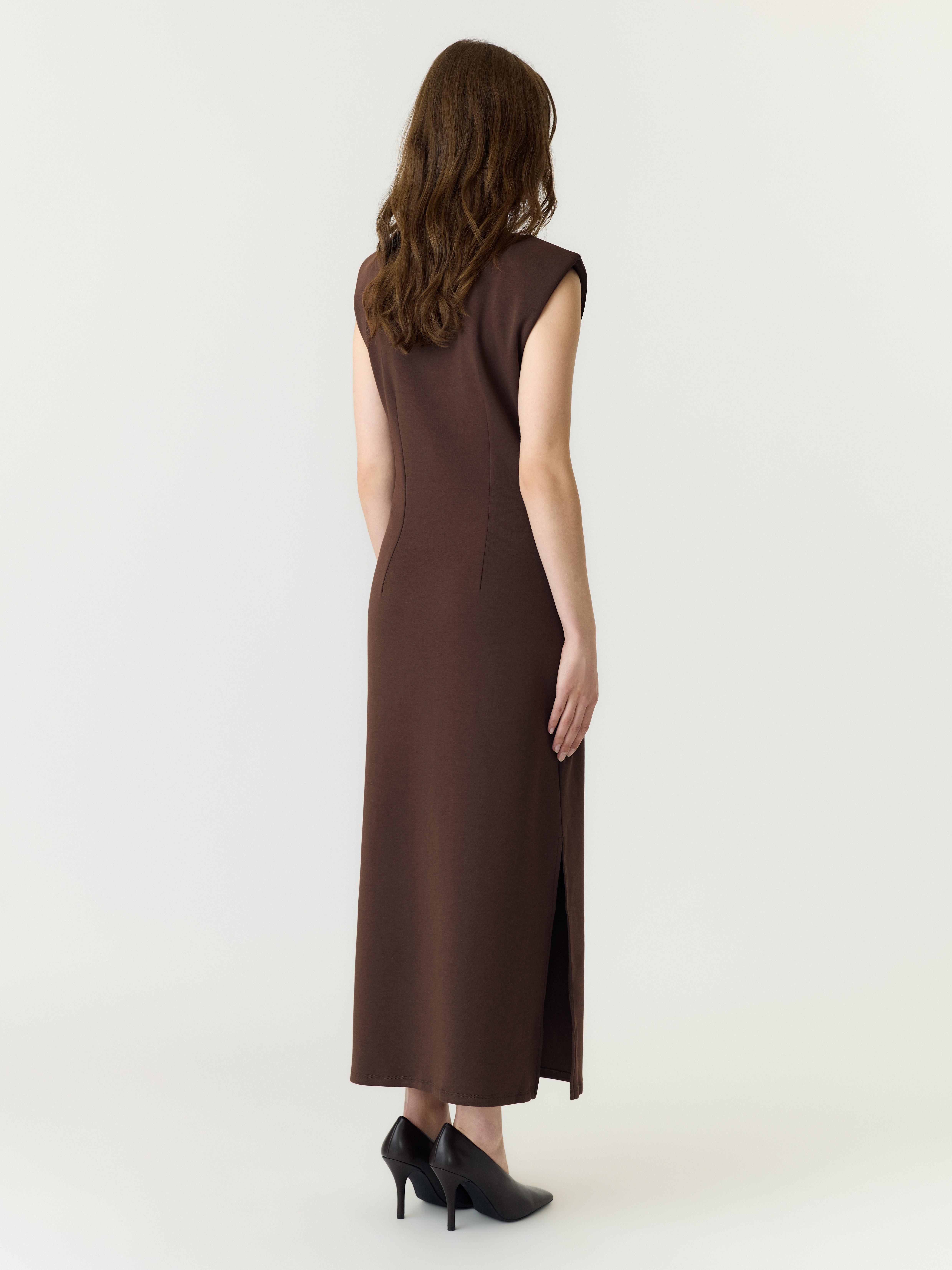 Y.A.S Maxikleid YASPINA SL LONG DRESS NOOS Baumwollmischung mit Stretch