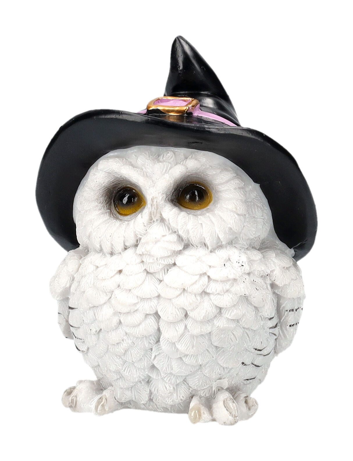 Figuren Shop GmbH Tierfigur Schneeeulen Figur mit Hexenhut - Snowy Spells - Fantasy Statue