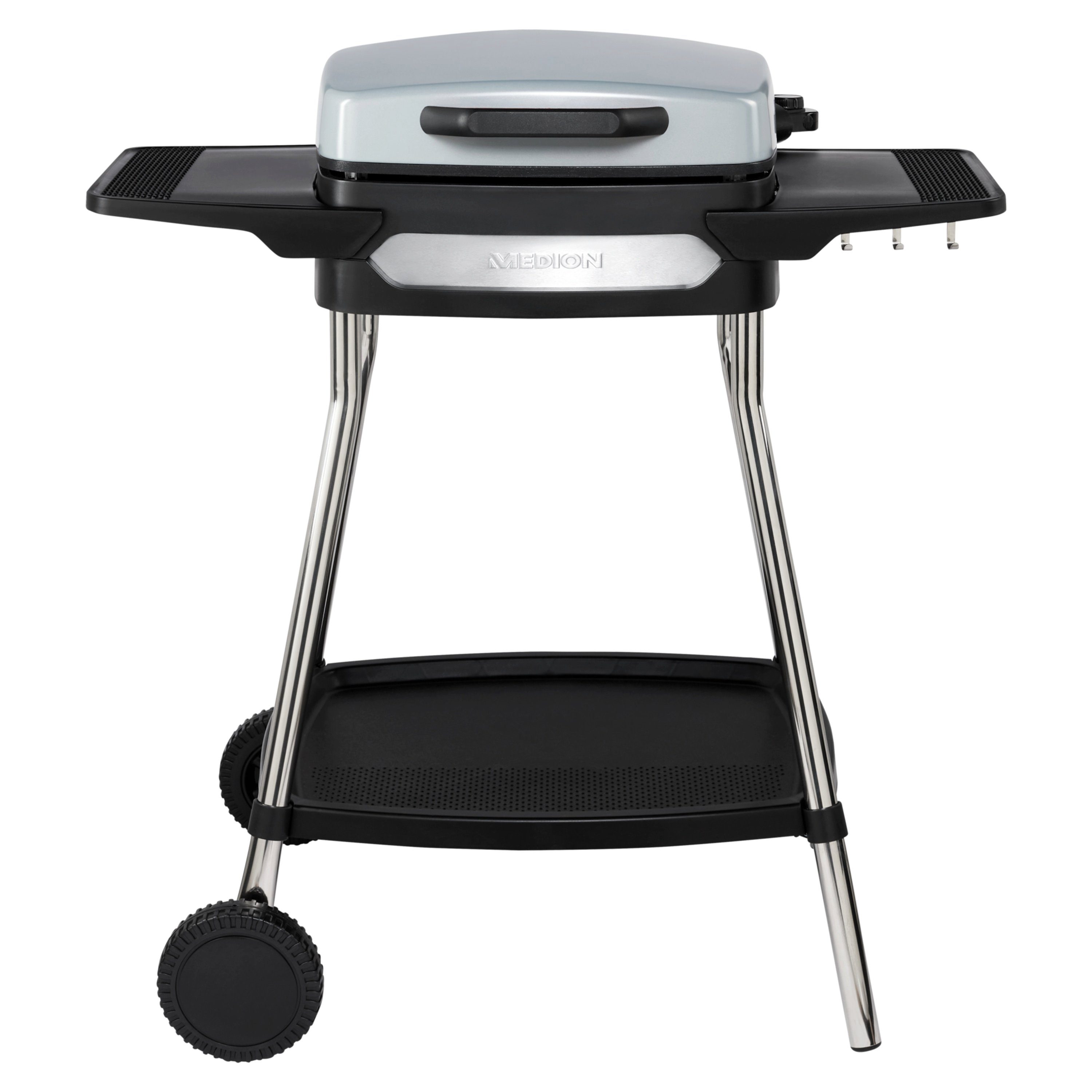 Medion® Tischgrill Elektro Standgrill, Tischgrill, mit Deckel, 2 Seitentische, 2000 Watt, MD10864