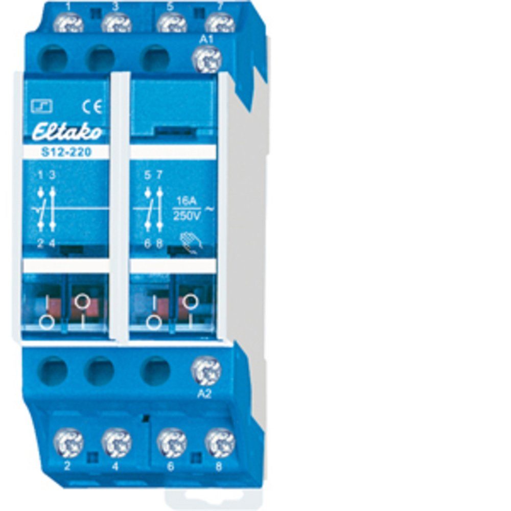 Eltako Stromstoßschalter Stromstoß-Schalter Hutschiene Eltako S12-220-230V 2 Öffner, 2 Schließe, (S12-220-230V)