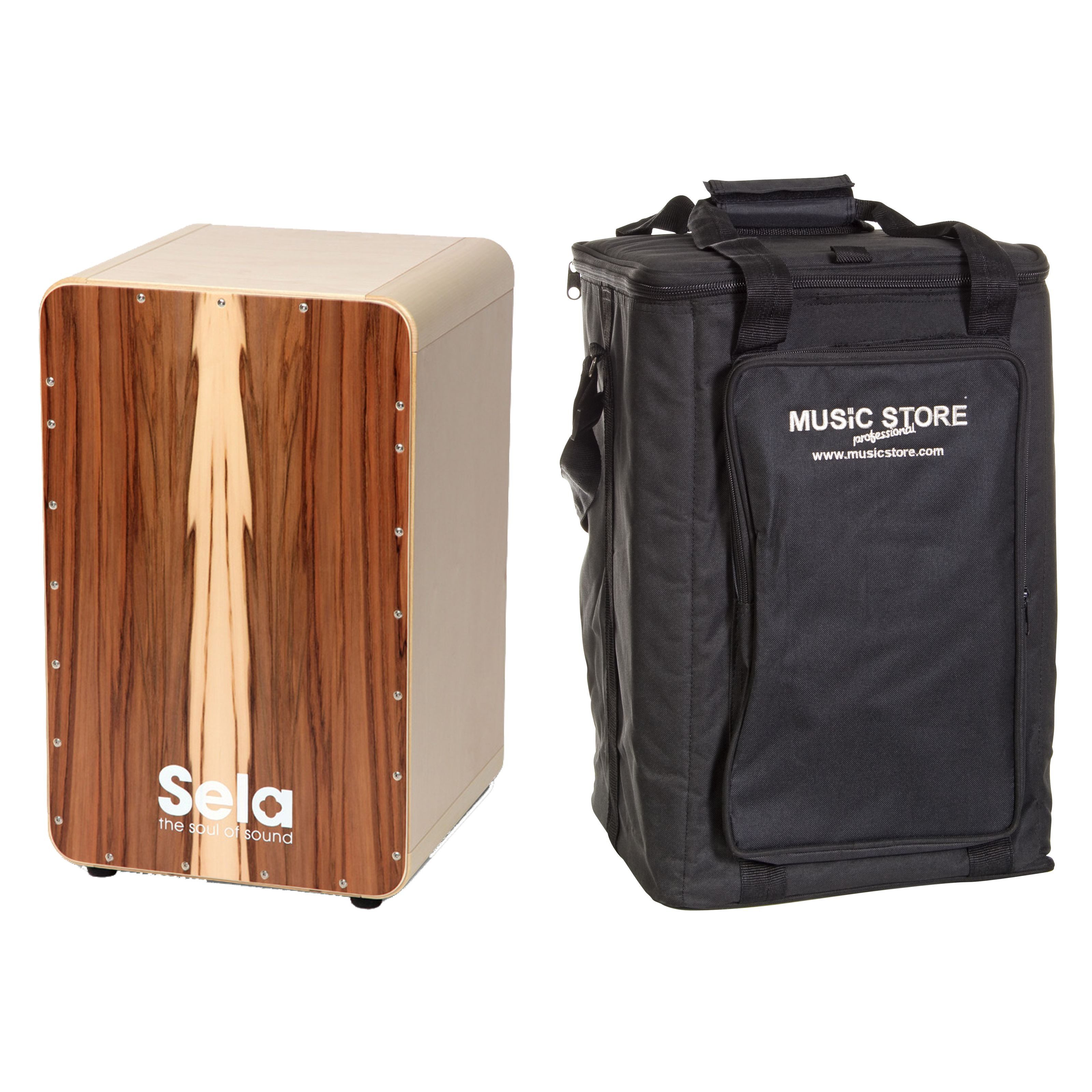 Sela Cajon, Percussion, Кахоны, Ca Satin Nuss + Bag - Cajon-Set