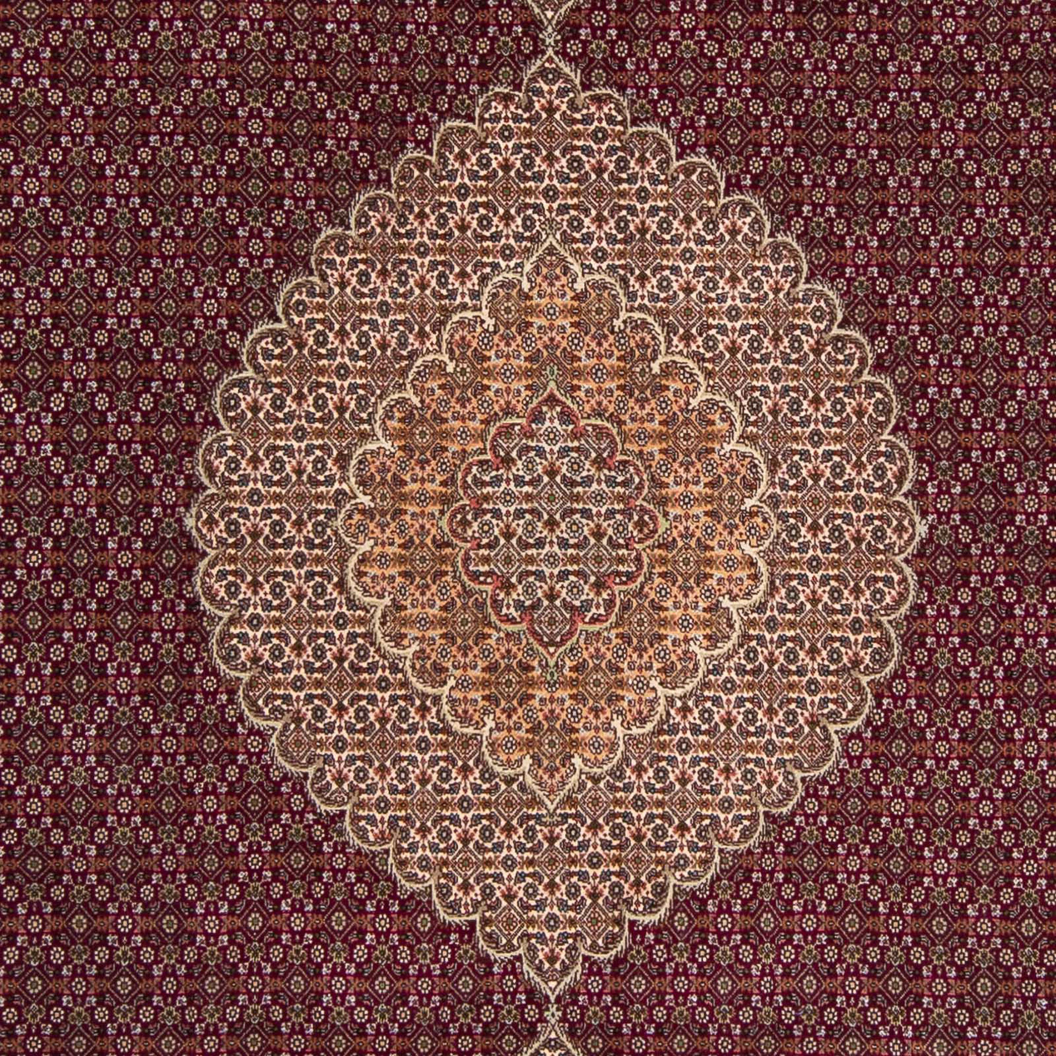 Orientteppich Perser - Täbriz - cm dunkelrot, mit morgenland, mm, Zertifikat Handgeknüpft, 200 Wohnzimmer, 10 Höhe: x 300 - Einzelstück rechteckig