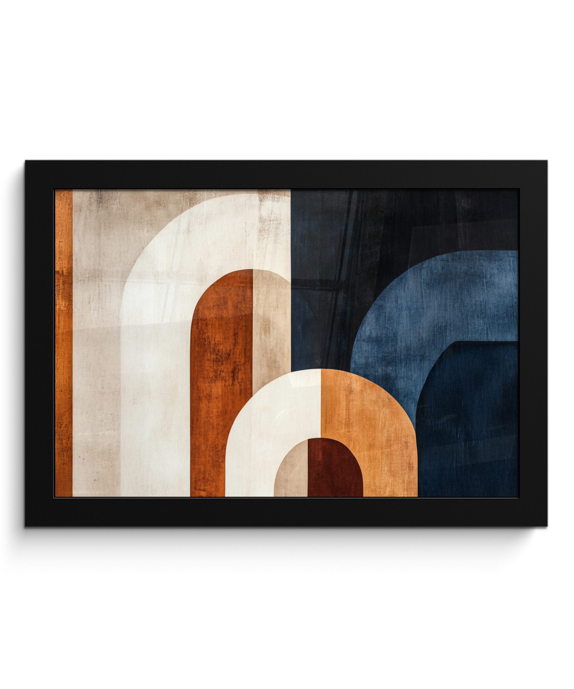 MuchoWow Poster Abstrakt - Formen - Dunkelblau, (1 St), Wandbilder, Deko Wohnzimmer Schlafzimmer, 30x20 cm