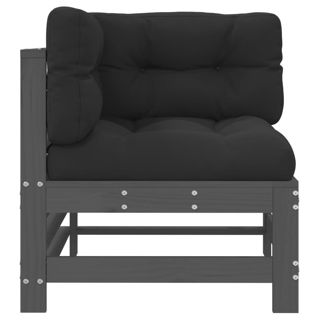 vidaXL Sofaelement Ecksofa mit Kissen Grau günstig online kaufen