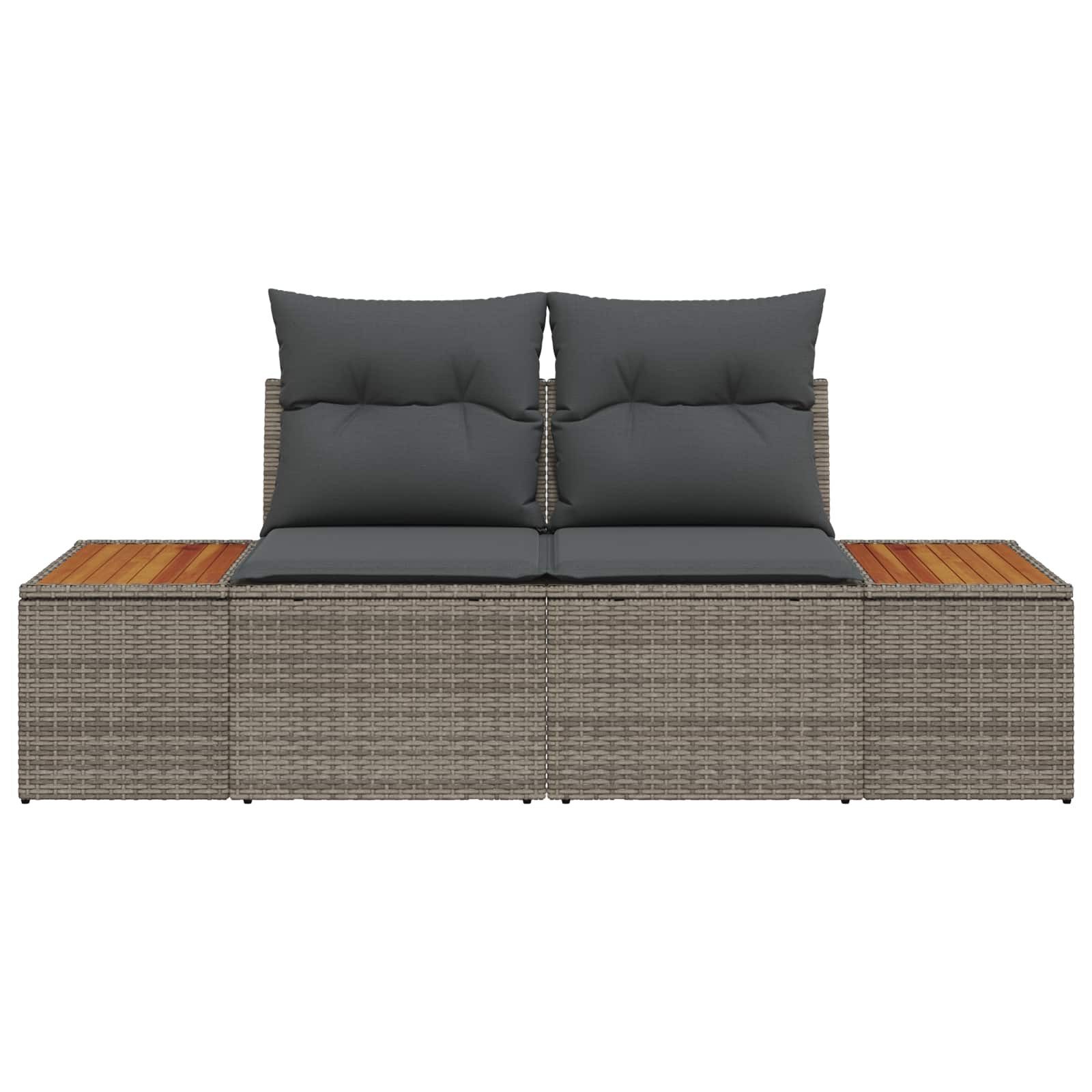 vidaXL Loungesofa Gartensofa Grau 184 x 62 x 85cm Poly-Rattan, 1 Teile