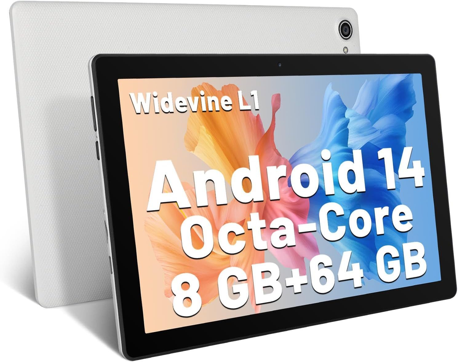 BUFO Android 14-Tablet,8 GB RAM,64 GB, Erweiterbar auf 1 TB,10 Zoll HD Tablet (10", 64 GB, Android, 2,4G/5G WiFi, Dual-Kamera)