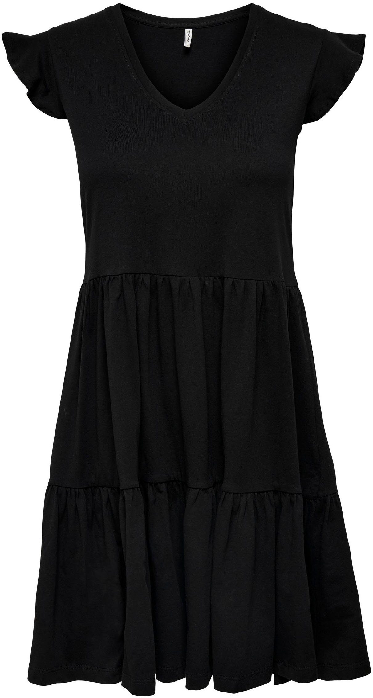 DRESS ONLMAY ONLY CAP Jerseykleid Black SLEEVES FRILL