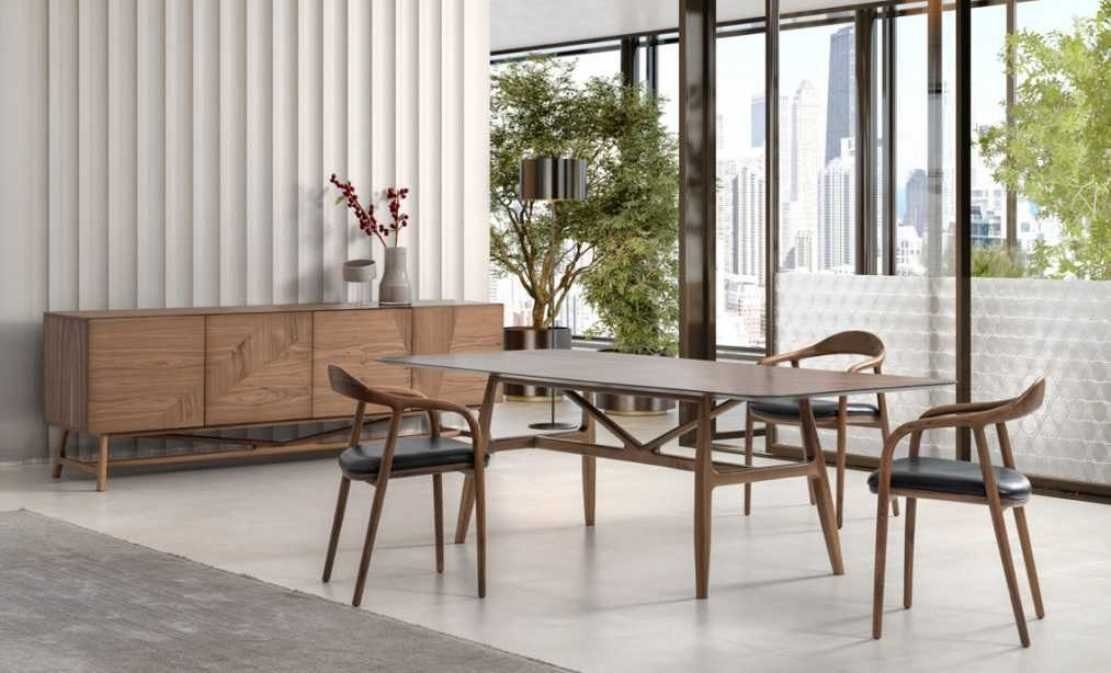 JVmoebel Esszimmer-Set Luxus Set Esszimmer 6tlg Essgarnitur Essgruppe Set Tisch, (6-St., Tisch, 4x Stuhle, Anrichte), Made in Europa