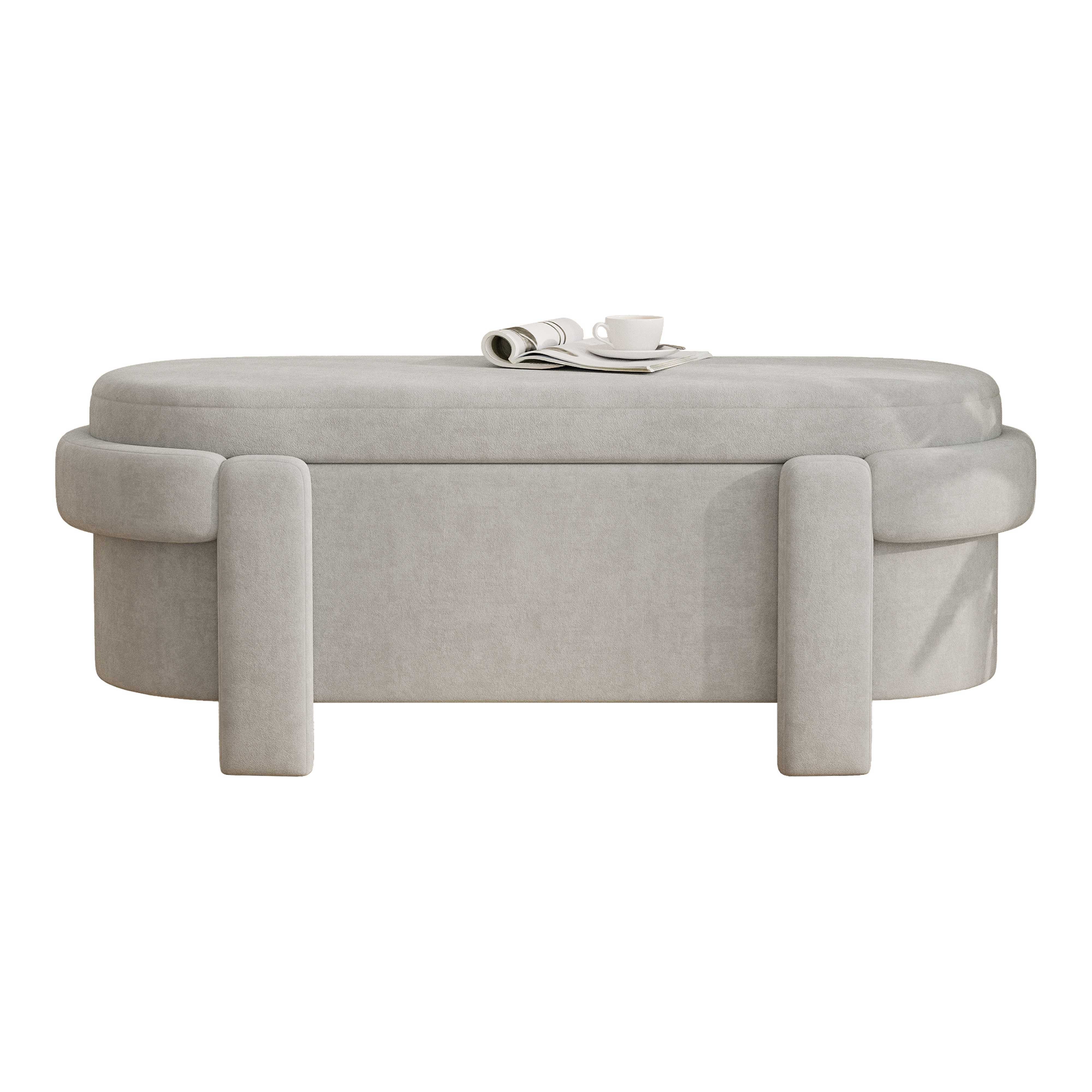 BlingBin Bettbank Sitzbank (121,5 cm Aufbewahrungsbank mit Klappdeckel, 1-St., Gepolsterte Sitzbank mit Stauraum aus Fleece), mit verstecktem Stauraum, Truhe für Schlafzimmer, Flur und Wohnzimmer